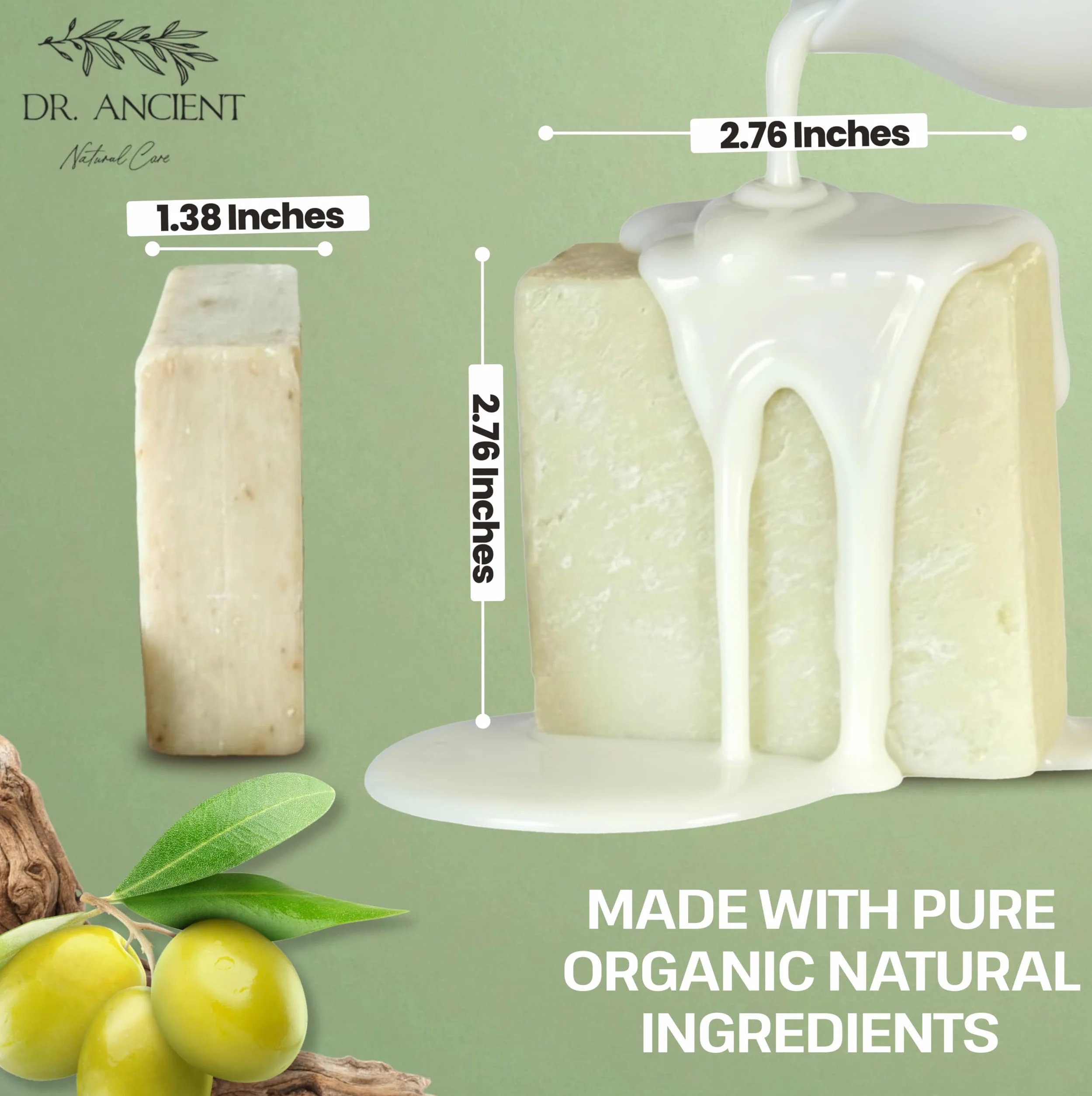 Dr.Ancient Barre de savon au lait d'ânesse biologique anti-âge hydratant