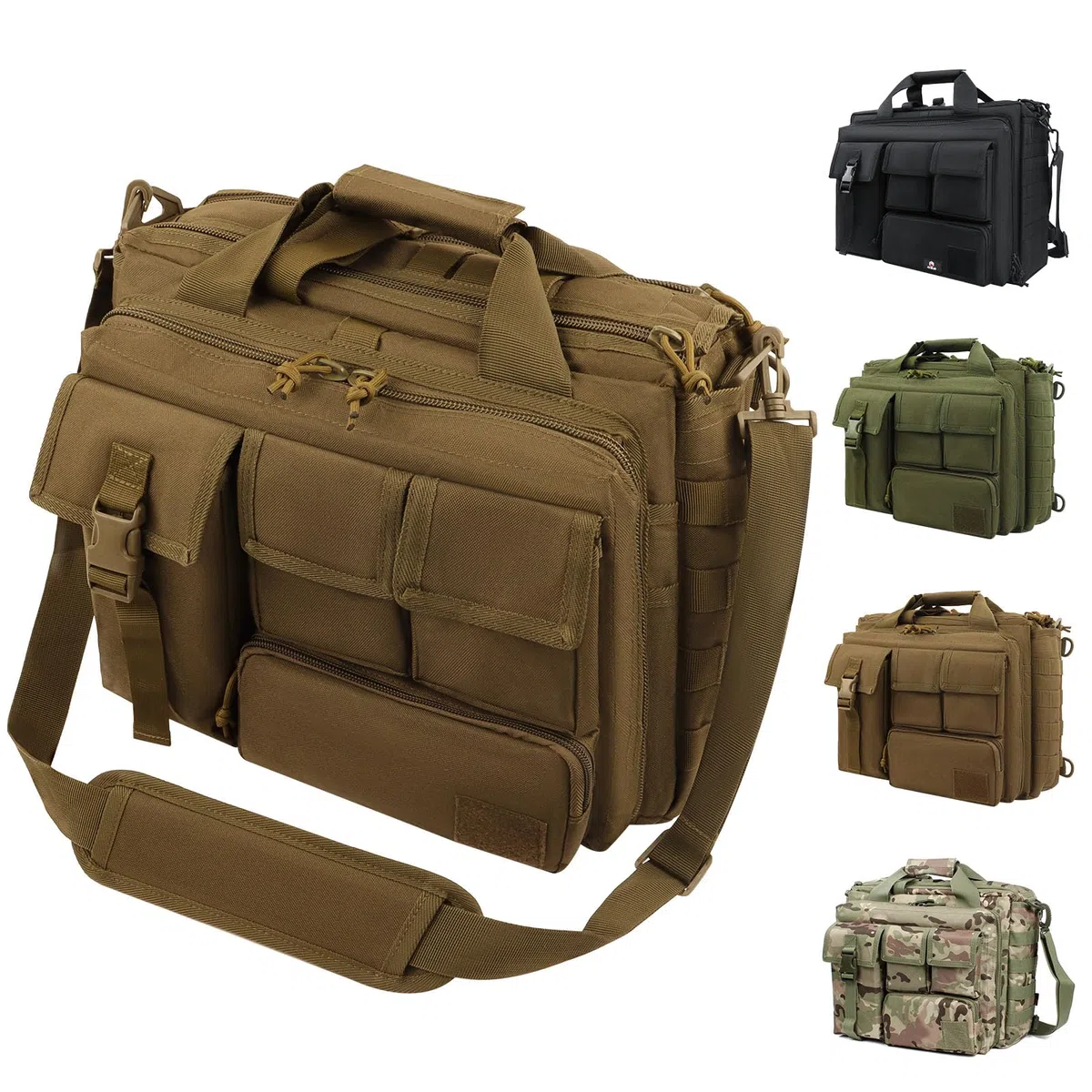 GES Multifonction Mens Outdoor Tactique en Nylon pour Ordinateur Portable épaule Messenger Bag Porte-Documents Sacs à Main Assez Grand pour 15.6" Ordinateur Portable/Appareil Photo