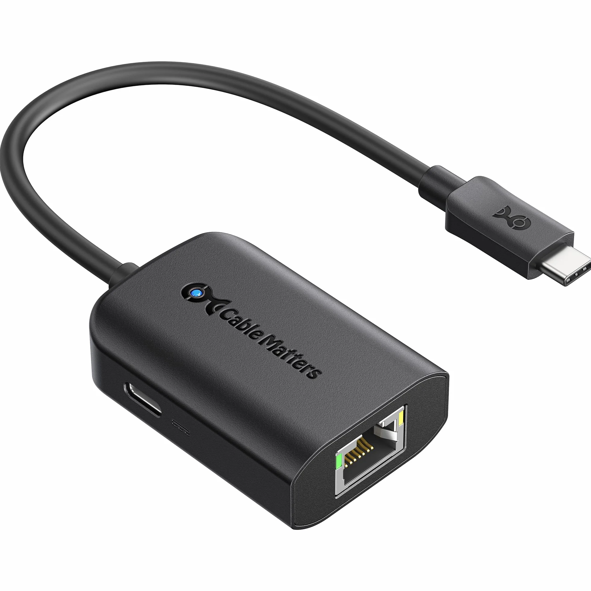 Cable Matters Adaptateur USB C Ethernet Gigabit avec Chargeur 100W - Vitesse Ethernet Filaire jusqu'à 480Mbps pour Chromecast avec Google TV (Version 2020), Ordinateurs Portables et Autres