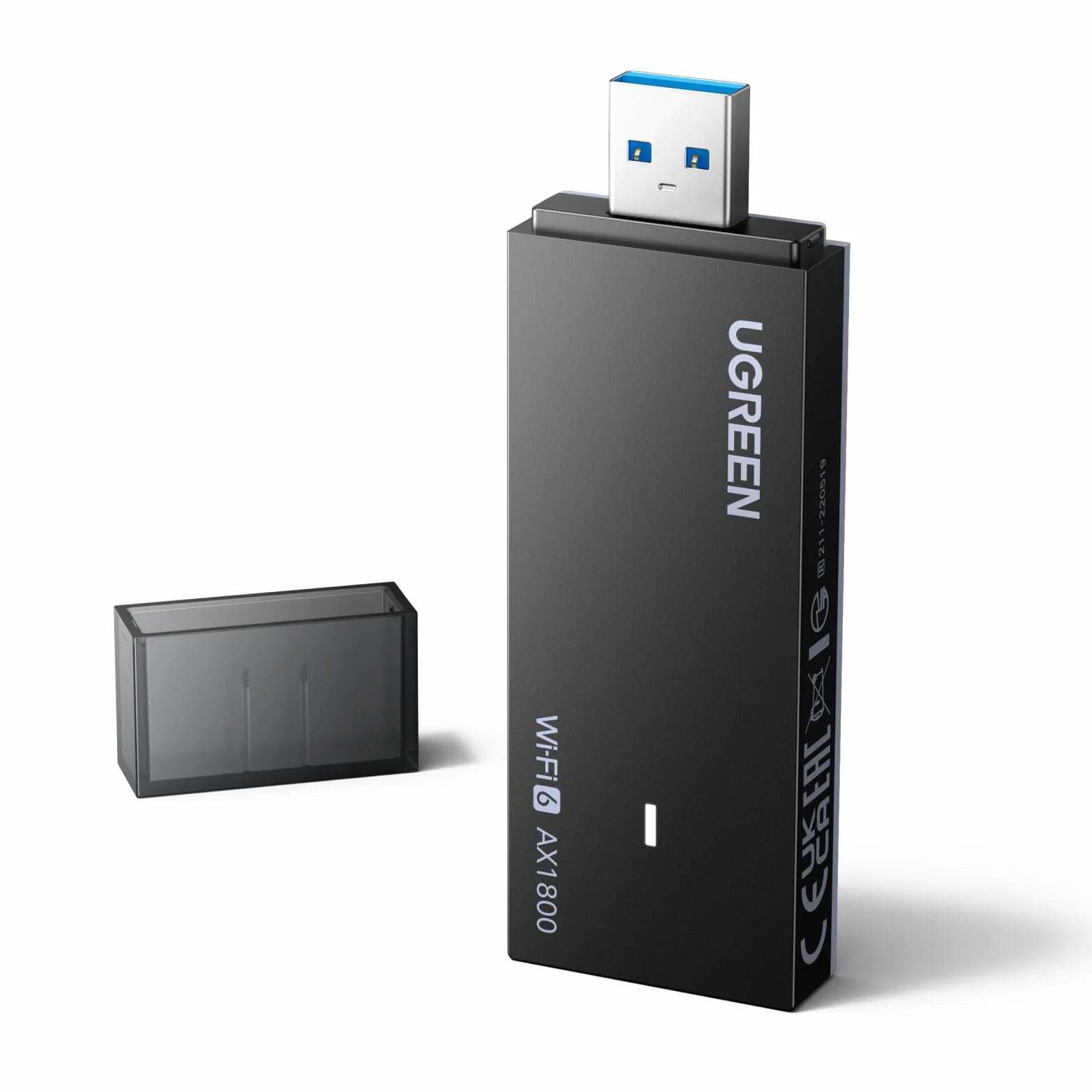 UGREEN Adaptateur USB WiFi 6 AX1800 Double Bande 5GHz 2.4GHz WPA3 pour PC Laptop Windows 11 10
