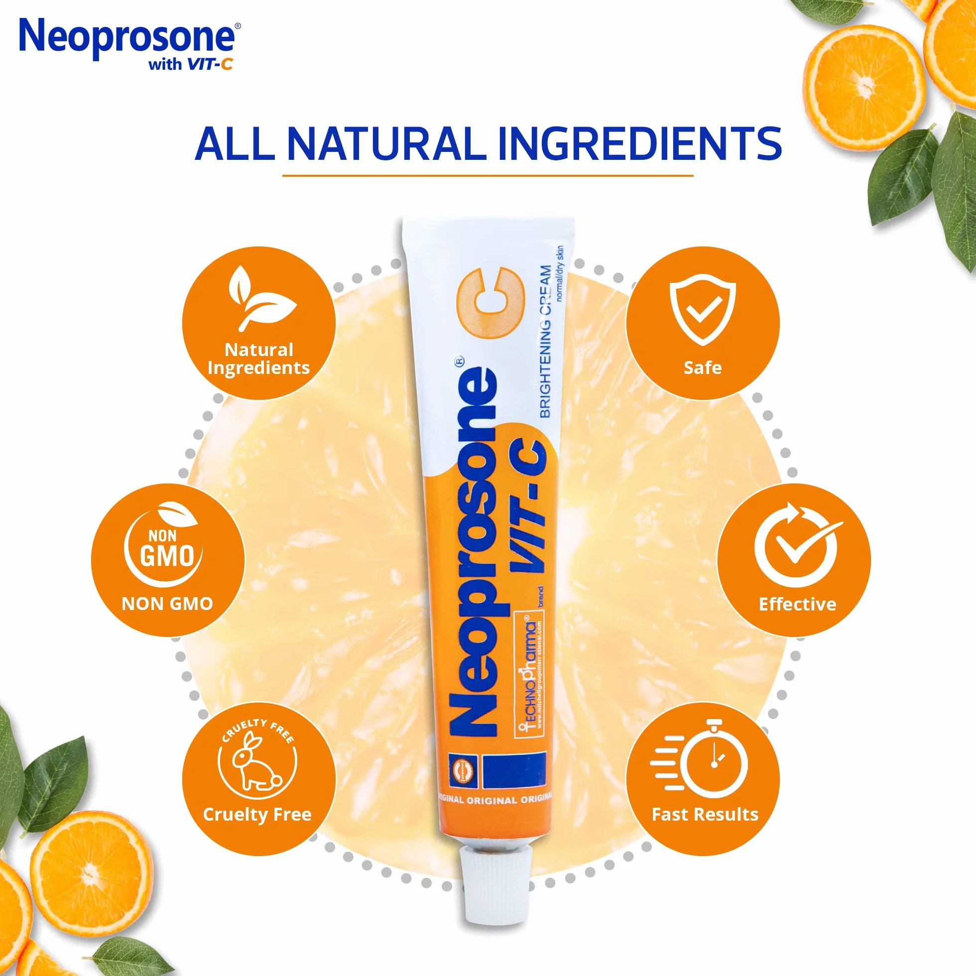 Neoprosone Crème Éclaircissante 50g Anti-Taches Sombres Visage Aisselles Coudes Genoux Cou