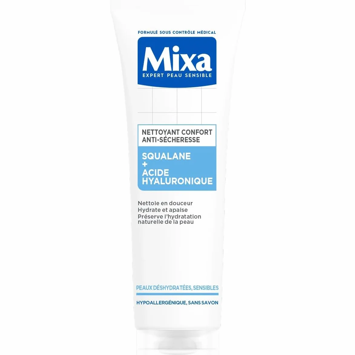 Mixa Nettoyant Confort Anti-Sécheresse Squalane Acide Hyaluronique Peaux Déshydratées Sensibles 150 ml