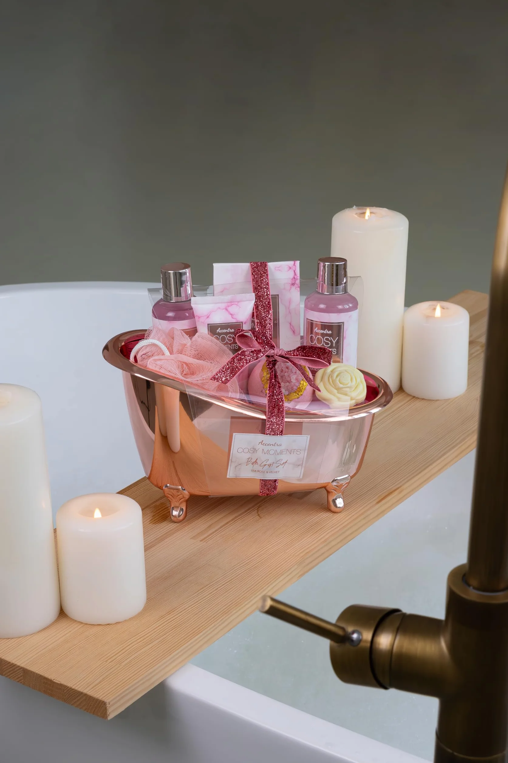 Accentra COSY MOMENTS Set de bain et de douche rose Coffret cadeau bien-être 7 pièces