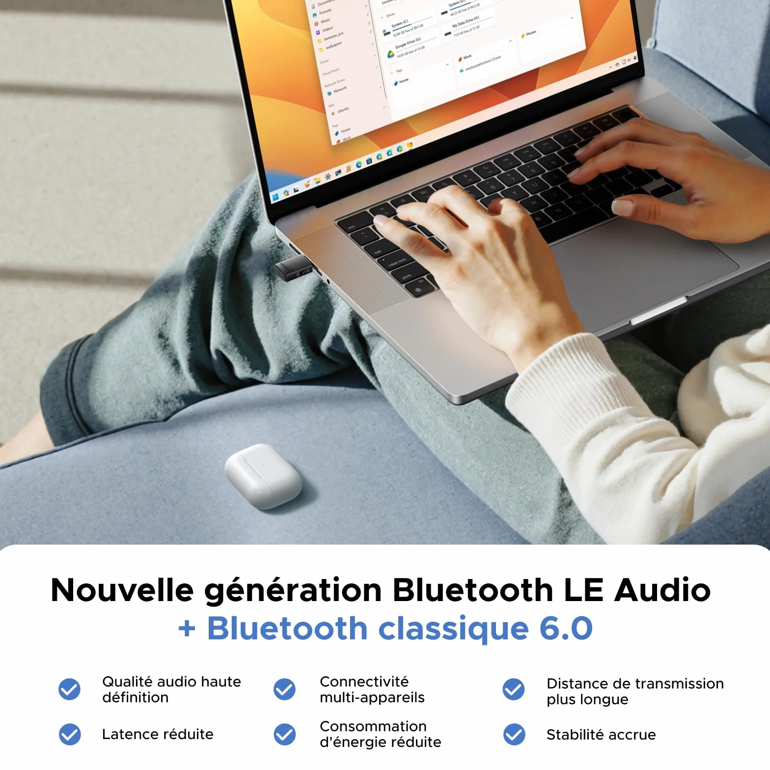 UGREEN Bluetooth 6.0 USB C Audio Dongle Adaptateur Faible Latence Auracast pour Switch 2 PS5 PS4 PC