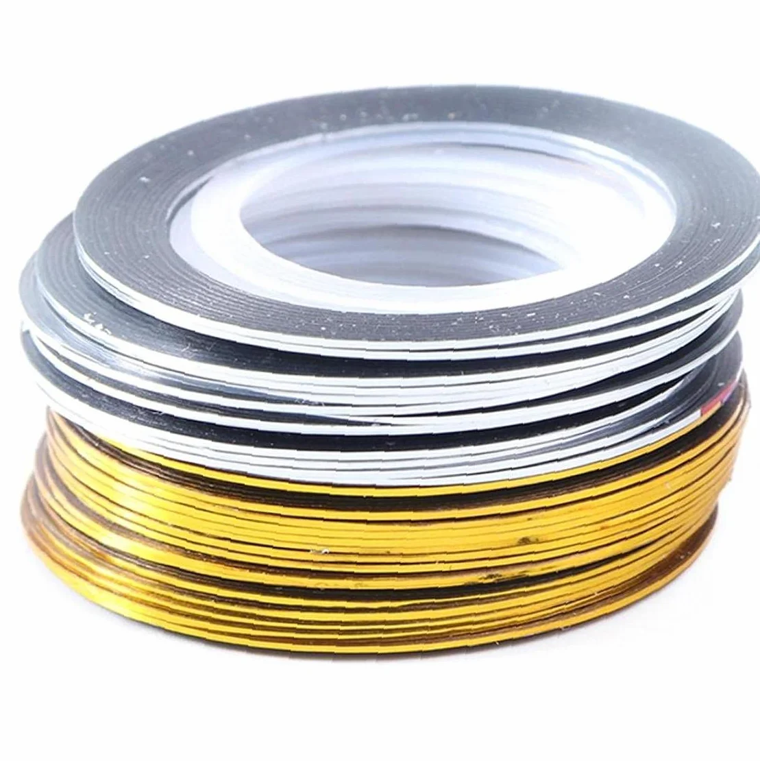 20 Rouleaux Bande Ruban Argenté Or Autocollants Vernis Ongles Foils Décoration Manucure Adhésif