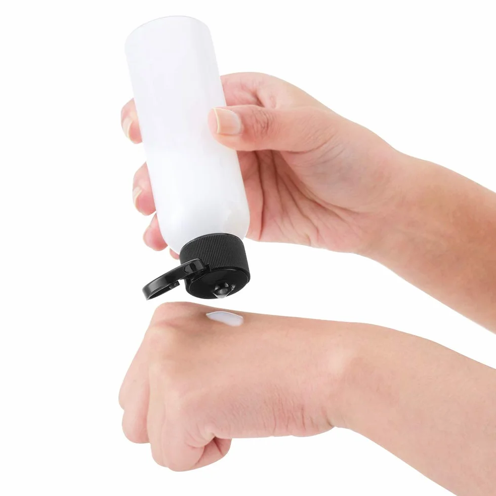 Flacon Vide 100ML avec Flip Cap Rechargeable Bouteille de Voyage Cosmétique Transparente 5 Pièces