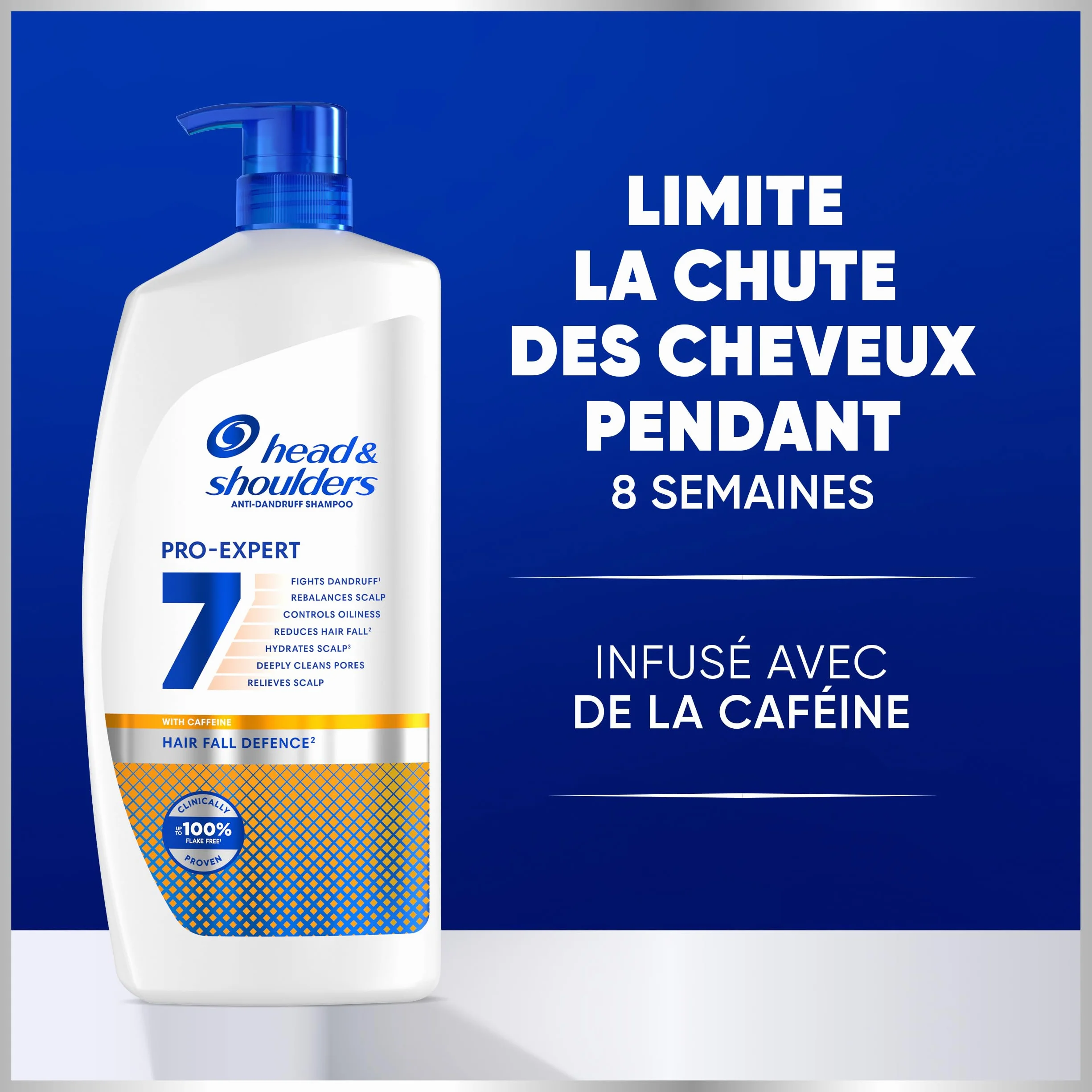 Head & Shoulders Pro-Expert 7 Shampoing Antipelliculaire Anti-chute à la Caféine 800ml
