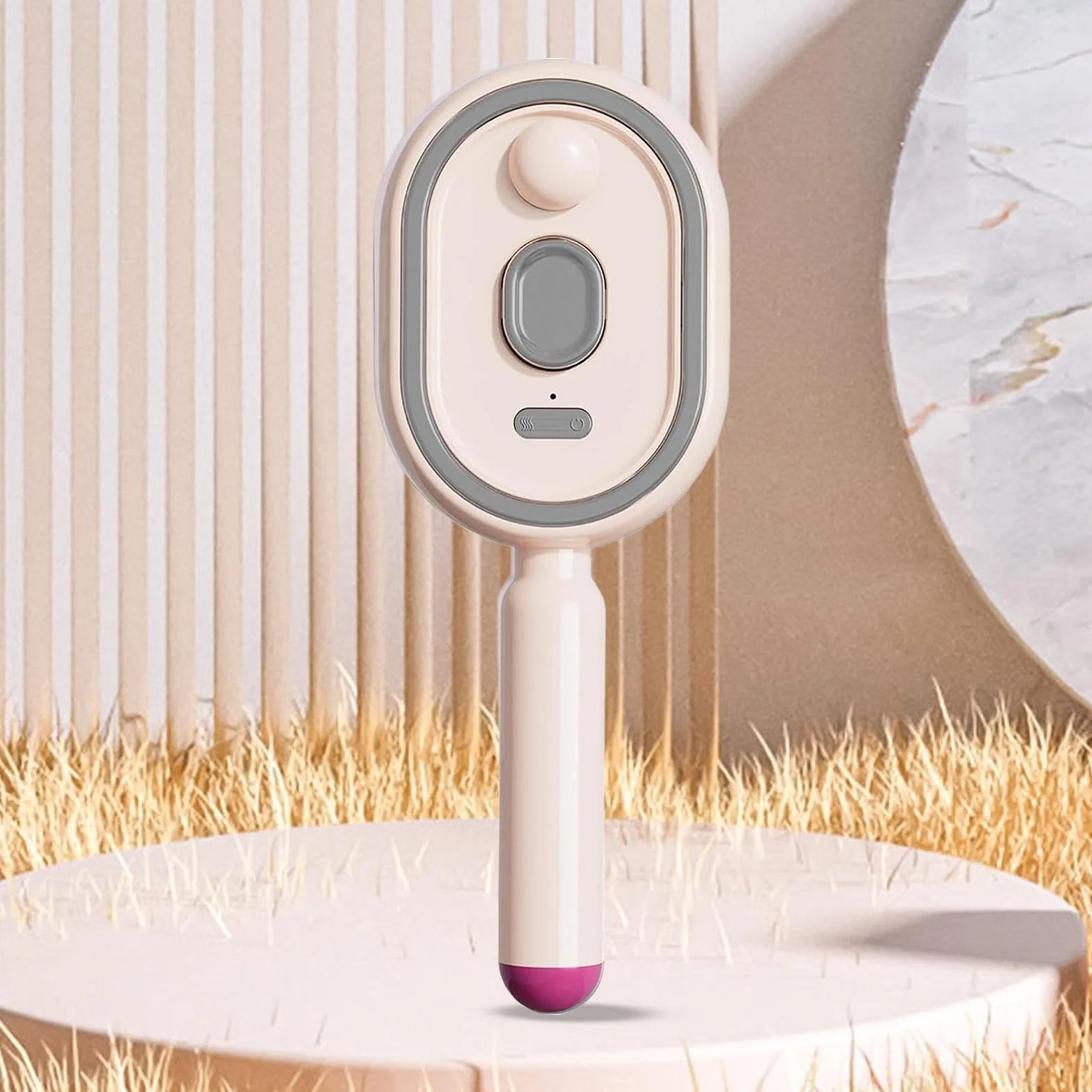 Brosse À Vapeur Électrique 3 En 1, Lisseur Vapeur Rechargeable, Peigne Démêlant Antistatique Avec Massage Coussin D'air Anti-frisottis