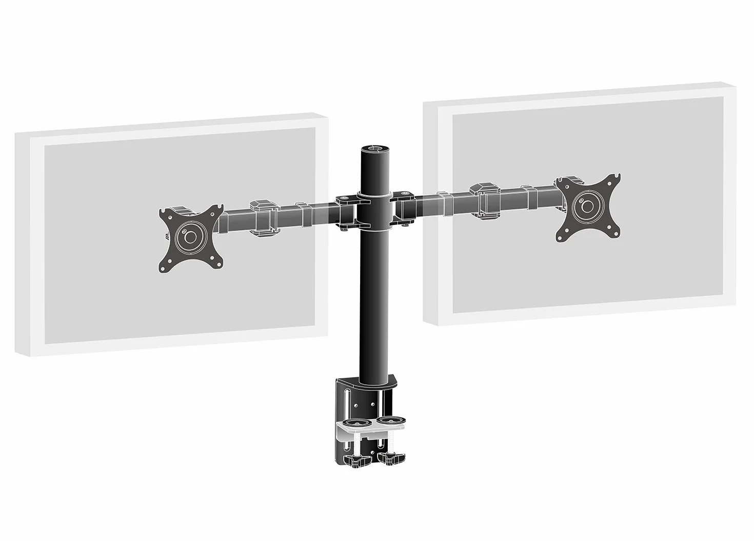 iiyama DS1002C-B1 Support de bureau double moniteurs Noir