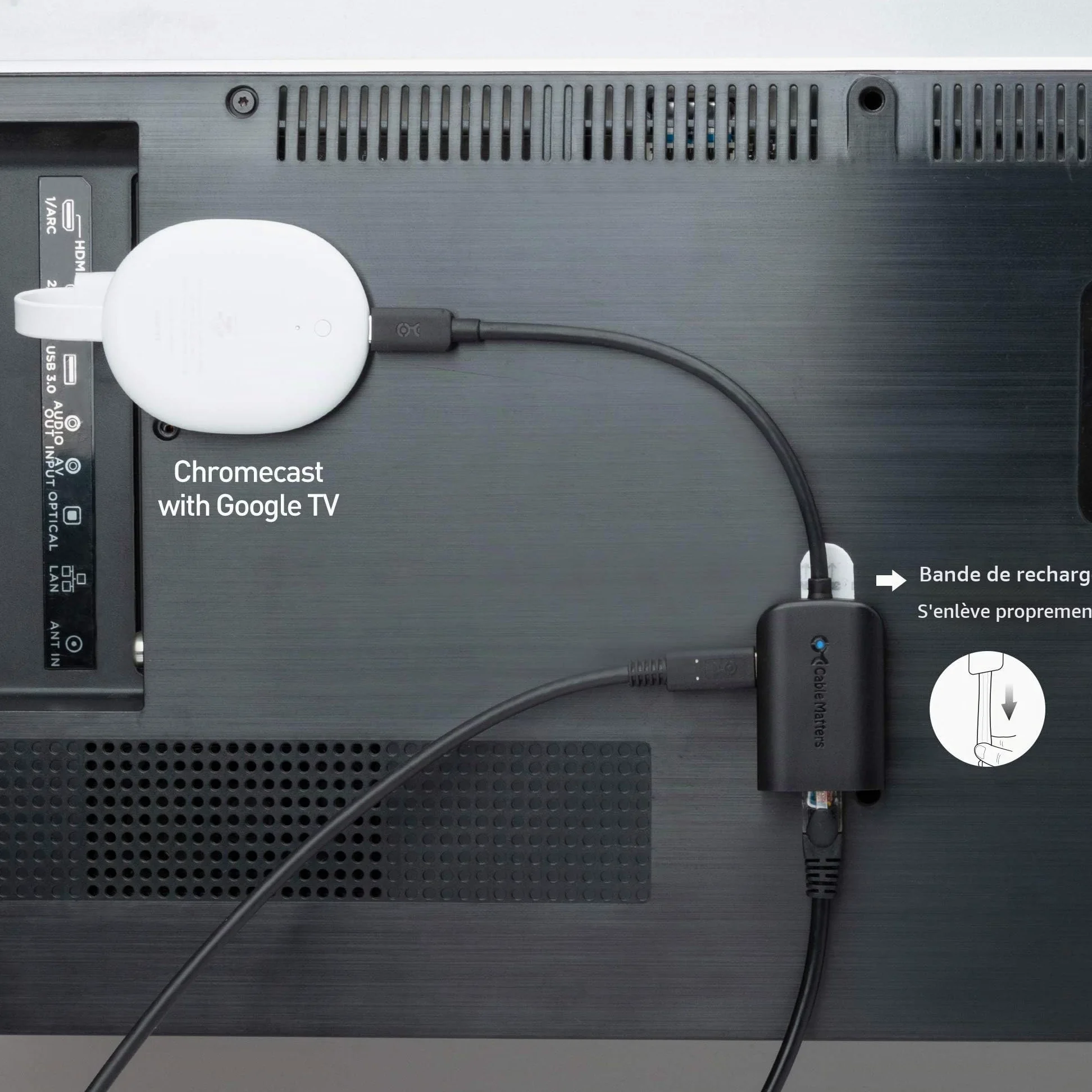 Cable Matters Adaptateur USB C Ethernet Gigabit avec Chargeur 100W - Vitesse Ethernet Filaire jusqu'à 480Mbps pour Chromecast avec Google TV (Version 2020), Ordinateurs Portables et Autres