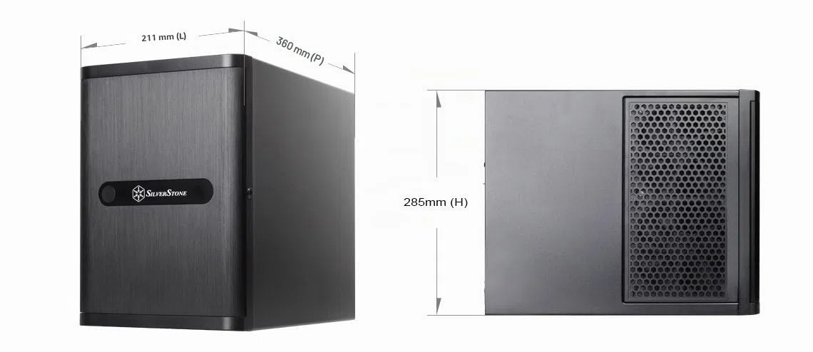 SilverStone SST-DS380 - Stockage de boîtiers Mini-ITX avec porte, noir