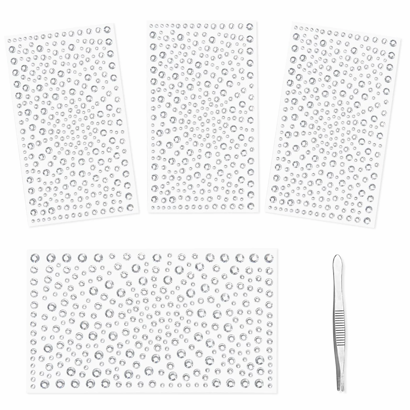 Vicloon 1300 particles Strass Autocollants Cristal 4pcs Diamant Visage Maquillage Ongles DIY Scrapbooking