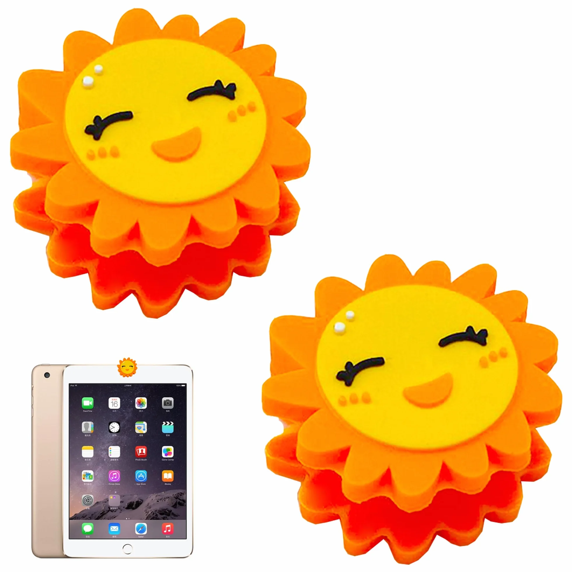Webcam Couvertures Drôle Dessin Animé Créativité Protecteur Mince Mignon sans Résidu pour Laptop PC iPad Computer MacBook iMac (Tournesol)