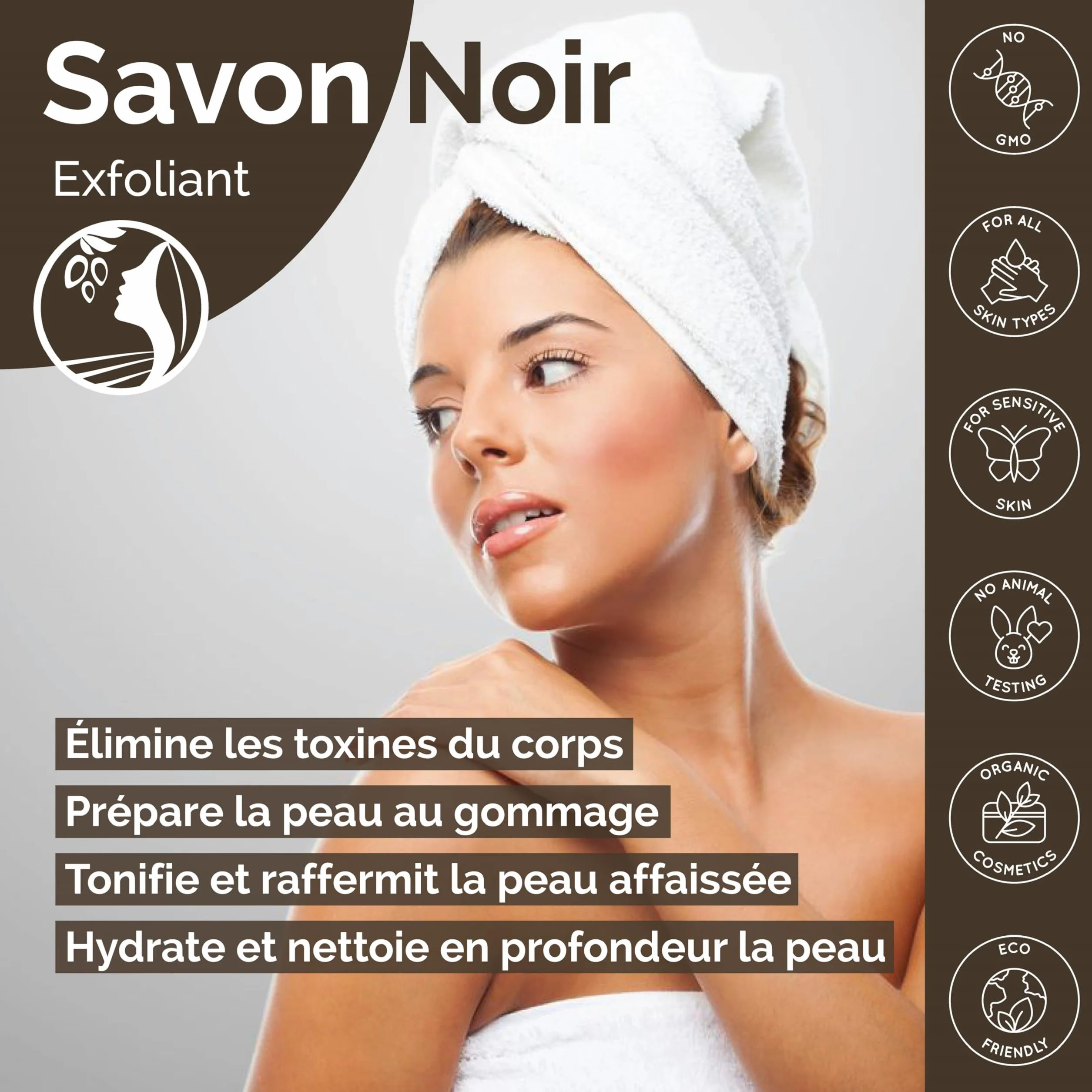 Savon Noir à l'Huile d'Argan Nettoyant Exfoliant 1kg