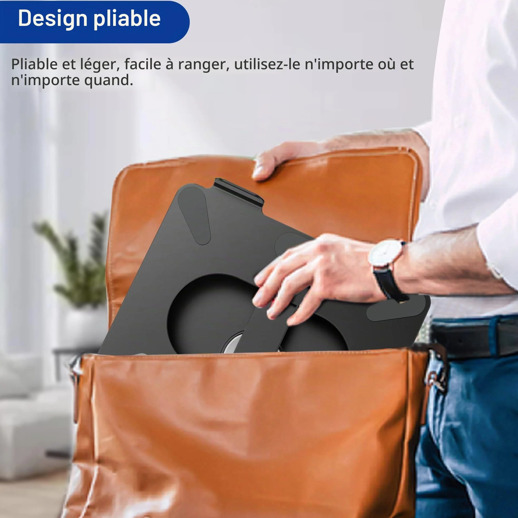 BESIGN LSX7 Support Ordinateur Portable Base Rotative 360° Ergonomique Compatible 10-15.6 Pouces Noir