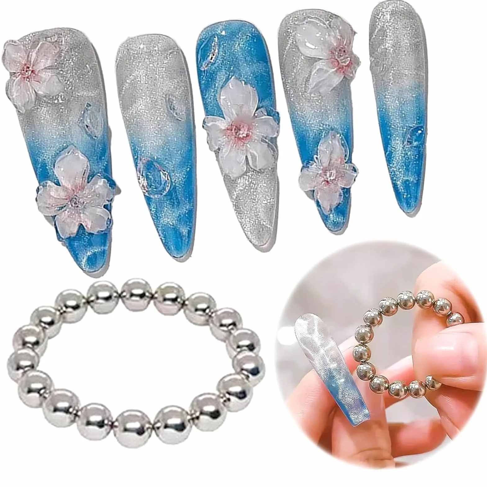 Aimant à ongles magnétique 5 mm, outil multifonction gel pour manucure art, perles polonaises design balle