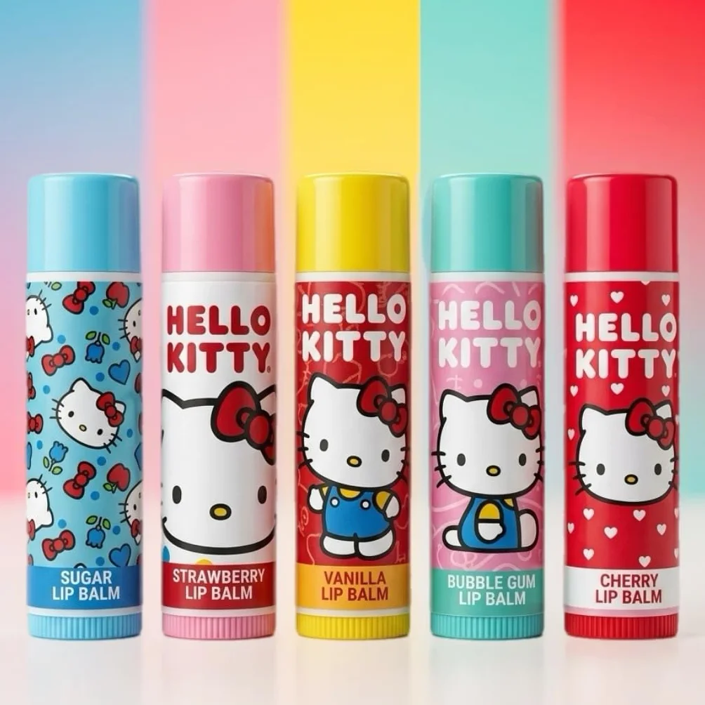 Hello Kitty Lot de 5 baumes à lèvres