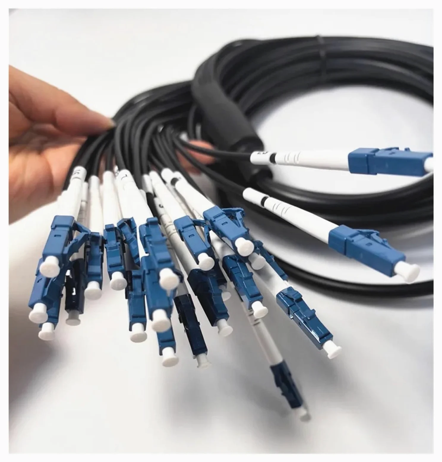 Câble à fibre optique blindé TPU, monomode, 12 conducteurs, cordon de raccordement à fibre optique, extérieur, 10 m à 50 m(LC-LC 50meters)