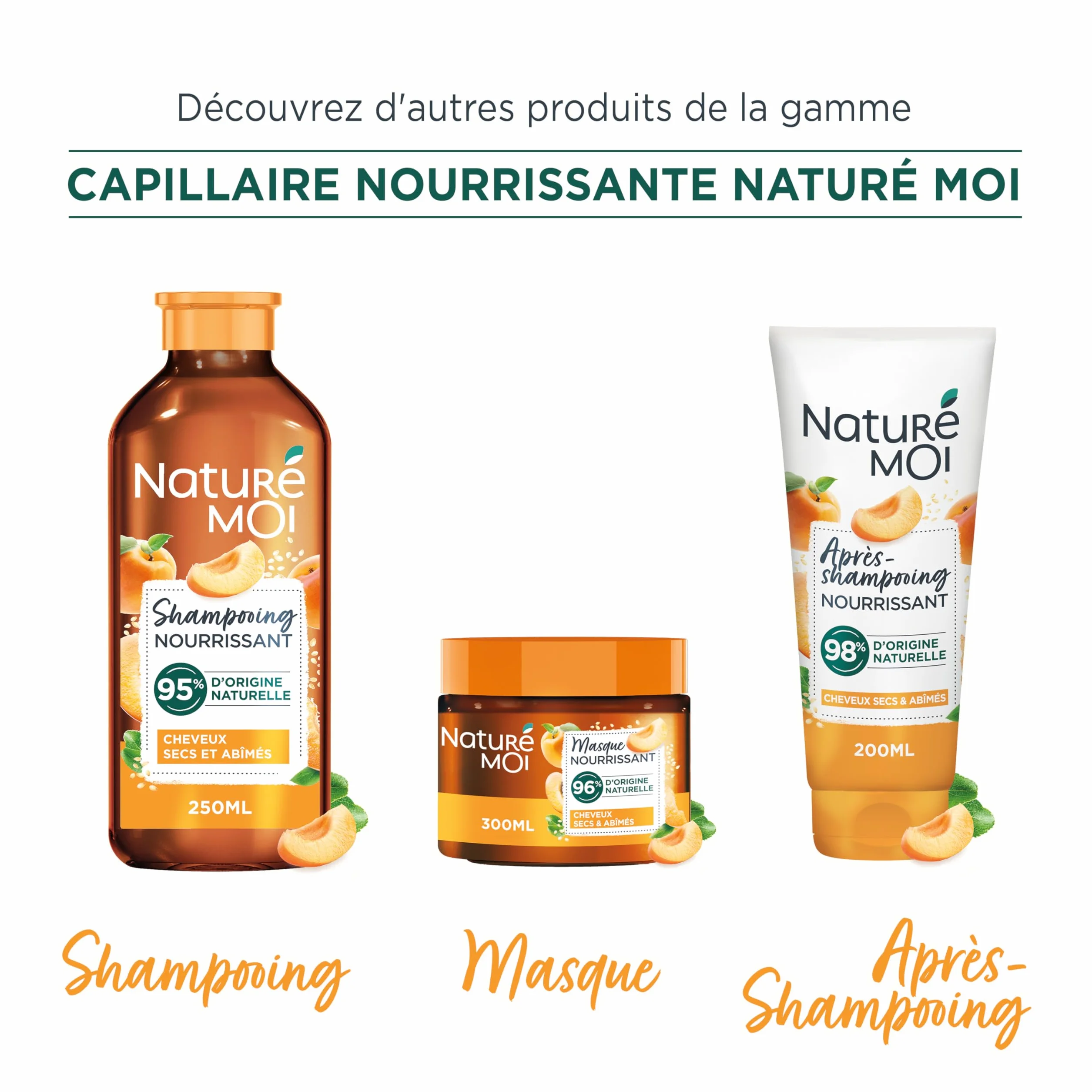 Naturé Moi Après Shampooing Sans Sulfate Nourrissant Démélant Cheveux Secs Abricot Huile de Sésame Bio 200 ml