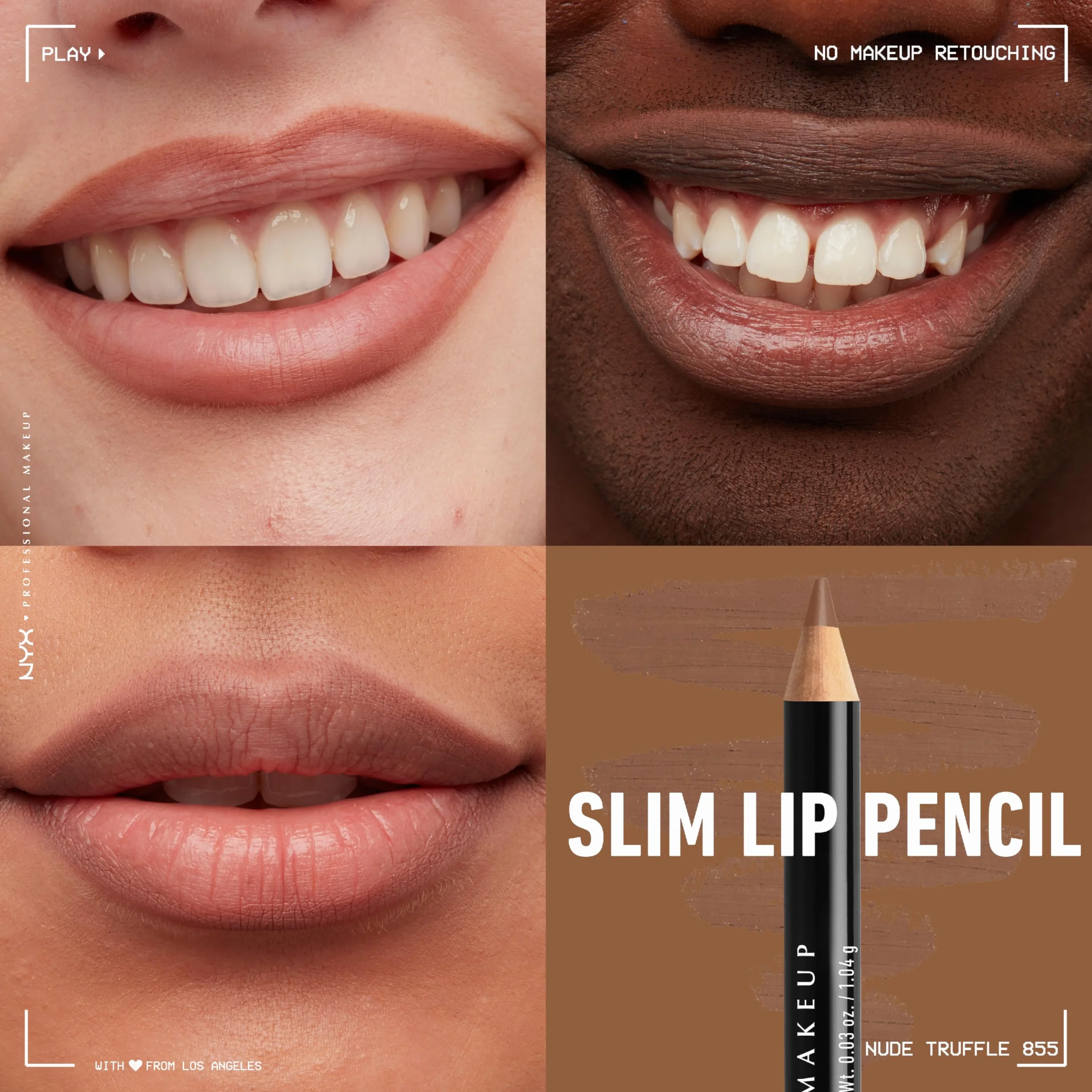 NYX Professional Makeup Slim Lip Pencil Nude Truffle - Crayon à lèvres longue tenue