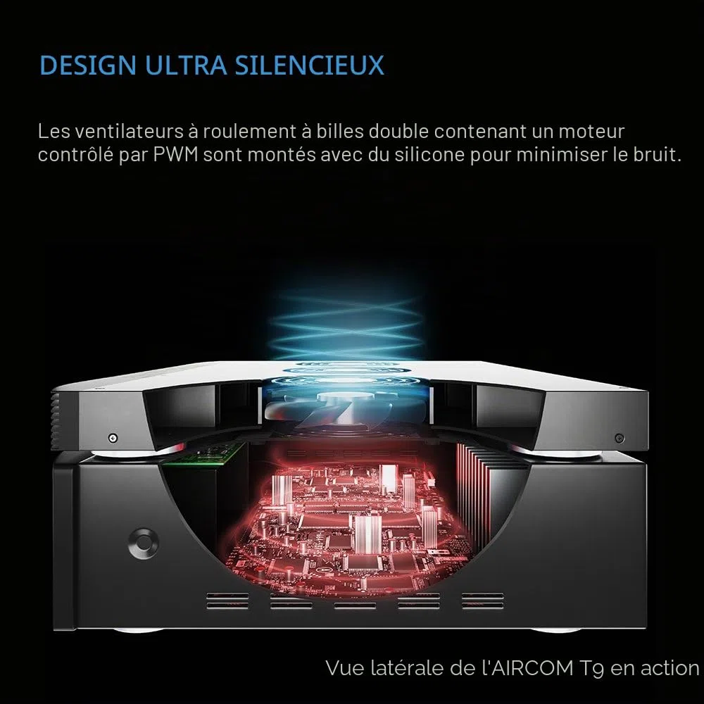AC Infinity Aircom S7 Système de ventilateur de refroidissement silencieux 30 cm pour récepteur, amplificateur, DVR, composants de cabinet AV
