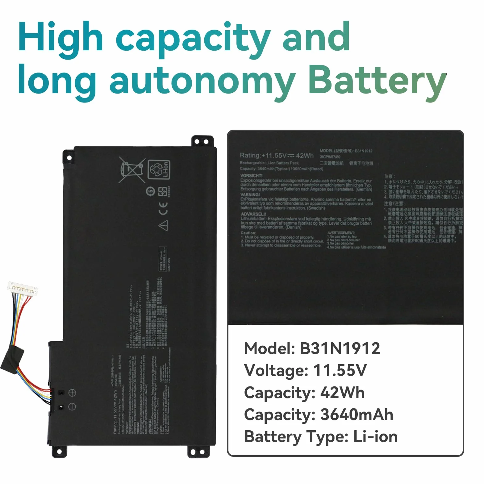 Batterie pour ASUS VivoBook E410 E510 L410 L510 Go 14 15 E410M E410MA E410K E410KA E510K E510KA E510M E510MA L410M L410MA R429M R429MA L510MA L510KA L410KA