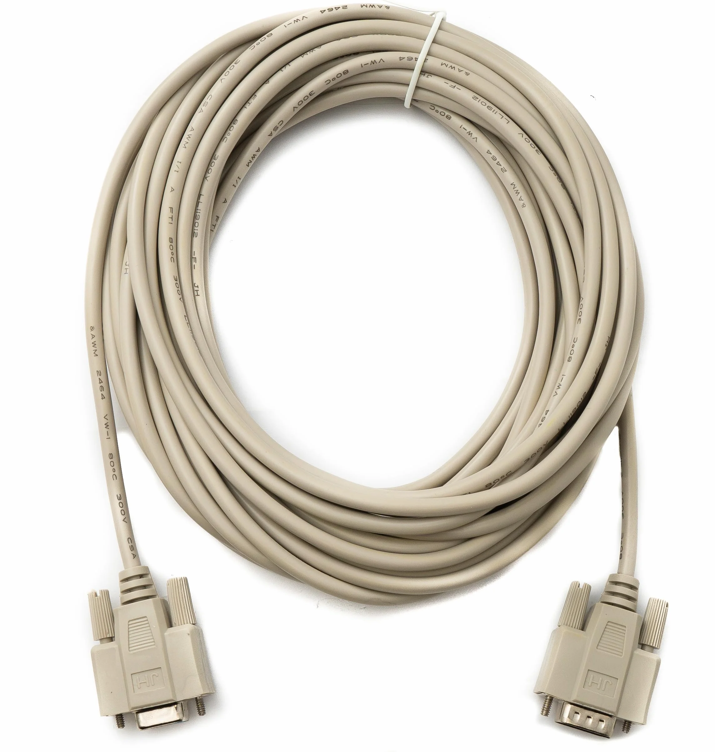 Câble null modem RS232 DB9 10 m 9 broches mâle vers femelle gris
