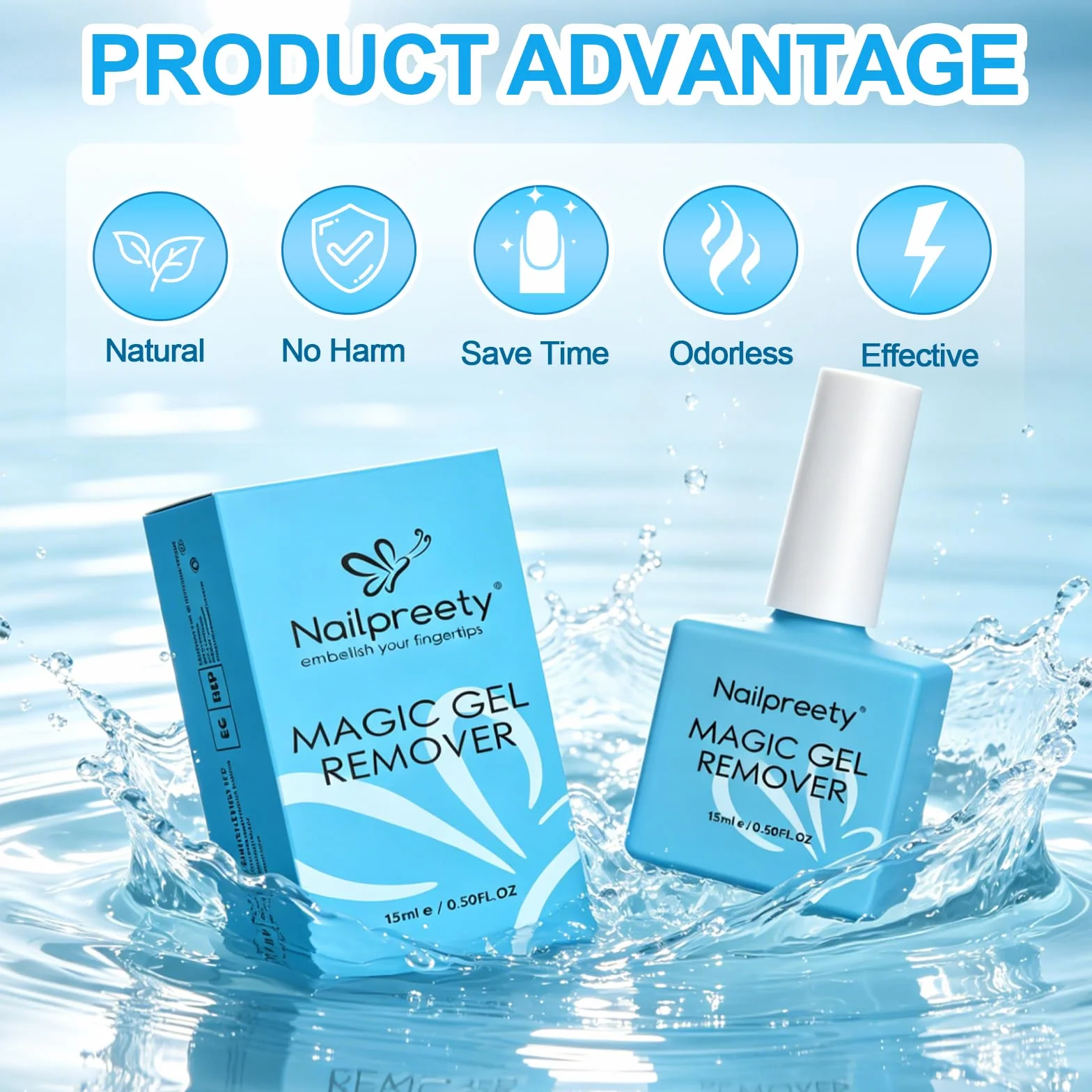 Kit Dissolvant Vernis Semi Permanent Gel 15ML