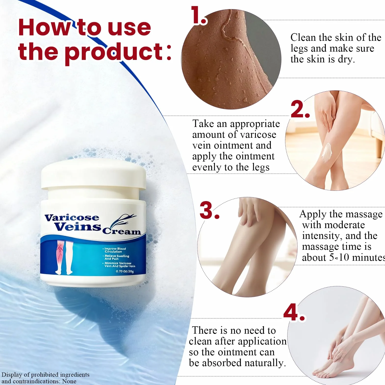 Crème pour Varices 20g Soulage Jambes Fatiguées Lourdes
