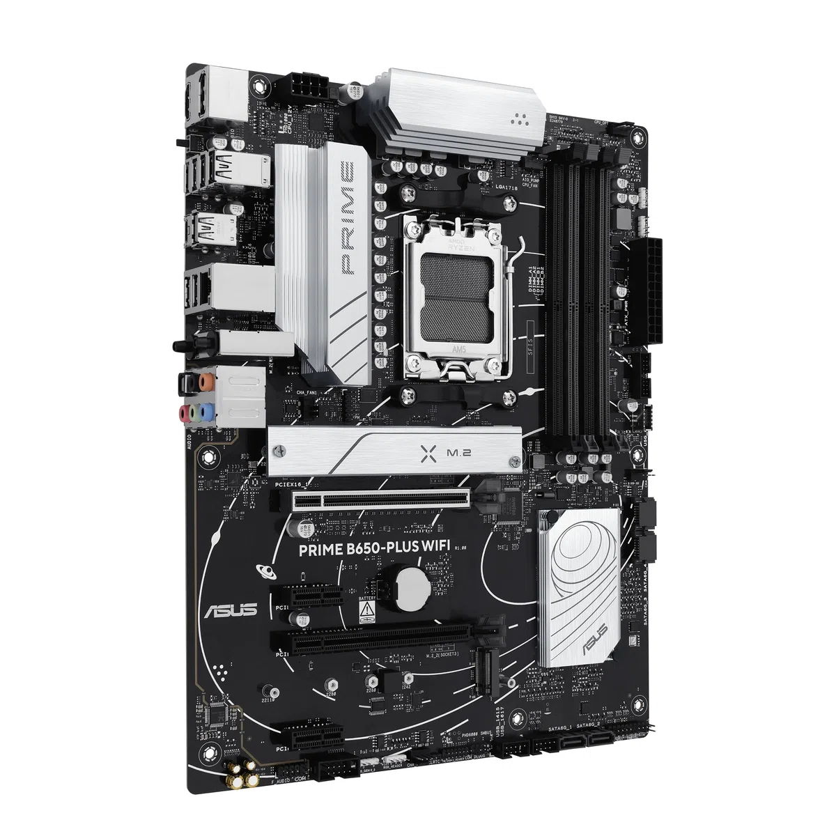 ASUS Prime B650-PLUS Carte mère WiFi AMD B650 AM5 Ryzen Desktop 9000 8000 & 7000 ATX, DDR5, PCIe 5.0 M.2, LAN 2,5 Go, WiFi 6E, HDMI, SATA 6 Gbit/s, USB Type-C, BIOS Flashback, Thunderbolt 4 en-tête
