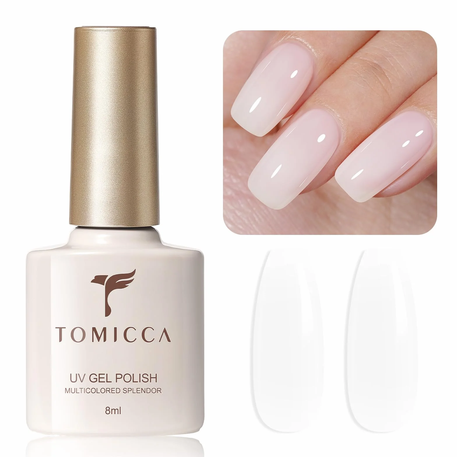 TOMICCA Vernis Semi Permanent Blanc Laiteux UV Gel 8ML
