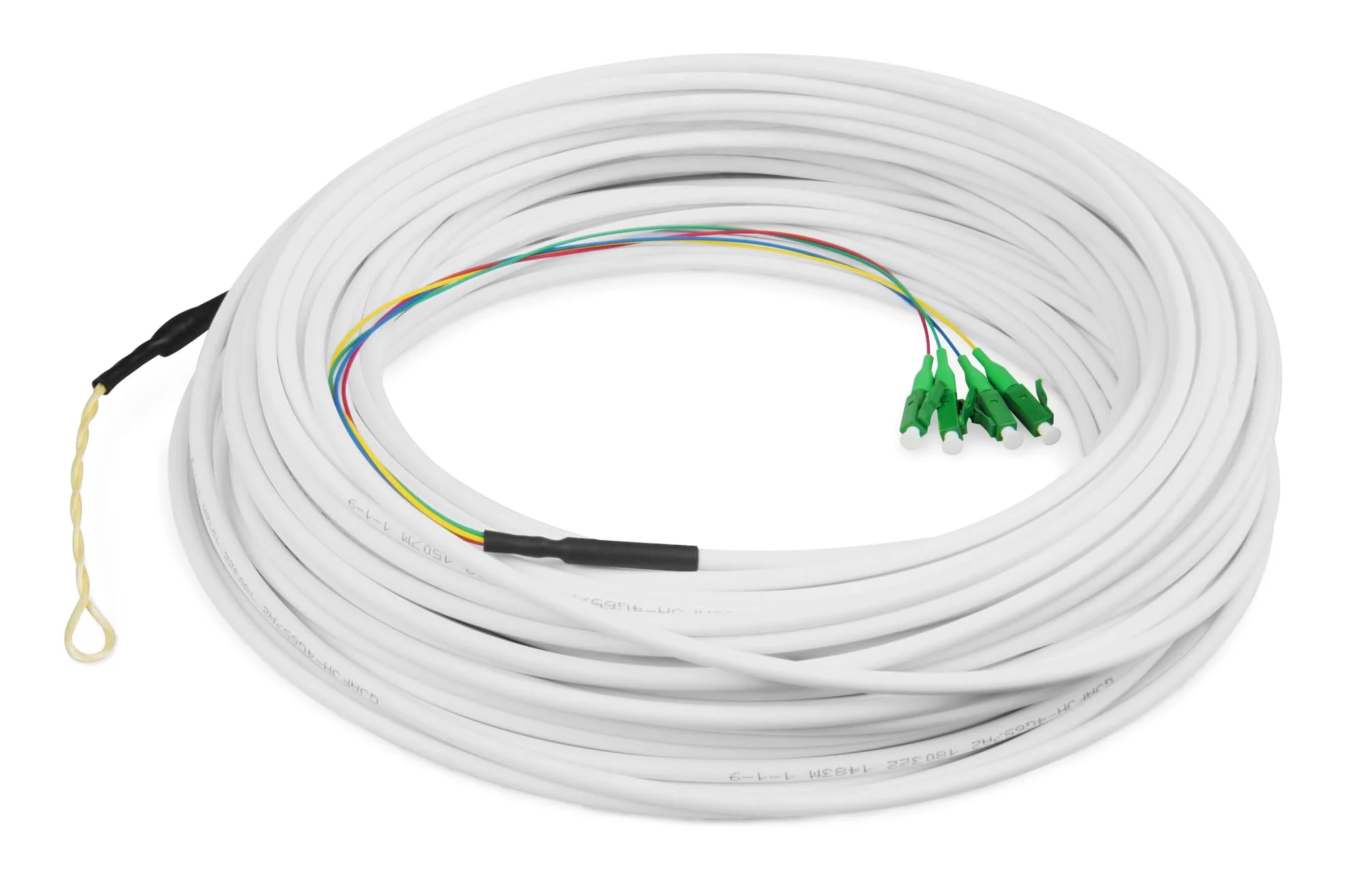 DIGITUS FTTH Drop Cable - monomode - OS2-4 fibres - 4 connecteurs LC/APC - flexion optimisée G.657A2 - LSZH - 50 m de longueur de câble - Câble fibre optique, Fibre Optic Cable
