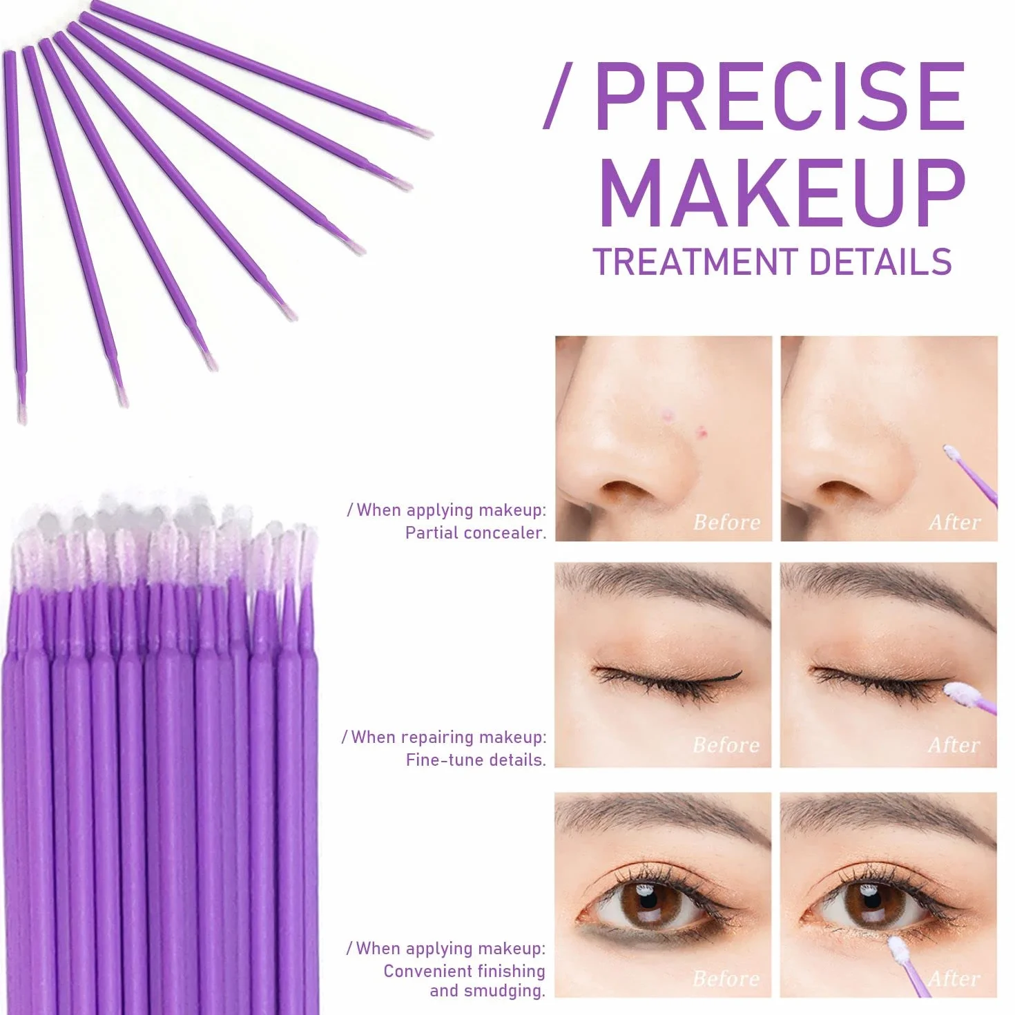 Lot de 150 bâtons de mascara jetables, pinceaux à sourcils et micro applicateurs, kit d'outils de maquillage