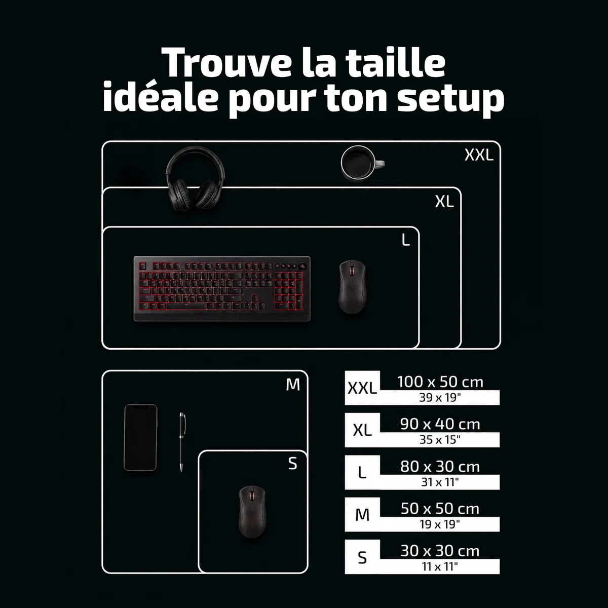 Tilt Grand Tapis de Souris Gamer XXL 90x40 cm | Tapis de Bureau Gaming Anti-Dérapant | Mouse Pad Imperméable pour PC et Accessoires Gaming | Tapis de Clavier (Night Clouds)