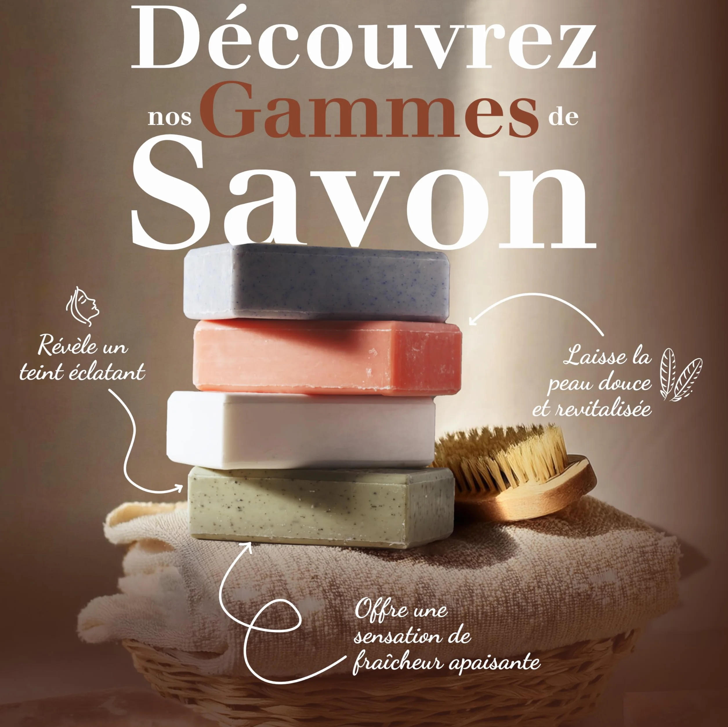 Savon Solide au Monoï Beurre de Karité Bio 97% Ingrédients Naturels Fabriqué en Provence Main Corps Hydratant 3x125g