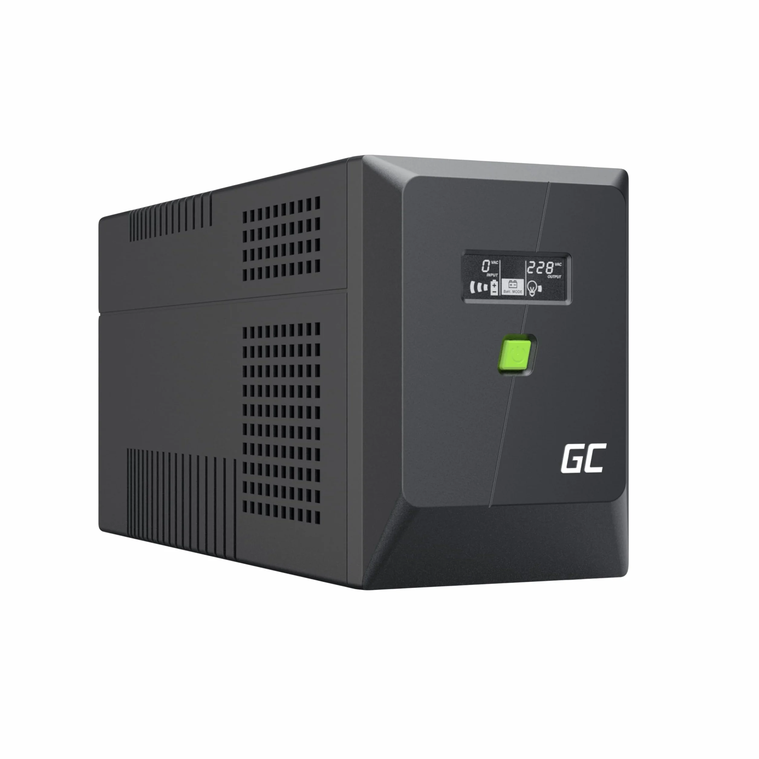 Greencell UPS 2000 VA 1200 W PowerProof avec Écran LCD – Onde Sinusoïdale Modifiée, Protection de Courant pour Appareils