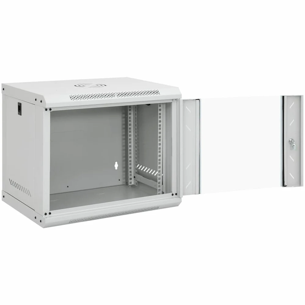 9HE Armoire réseau 19" - Montage mural - 53 x 40 x 45 cm - Armoire serveur IP20 - Boîtier en acier avec porte en verre