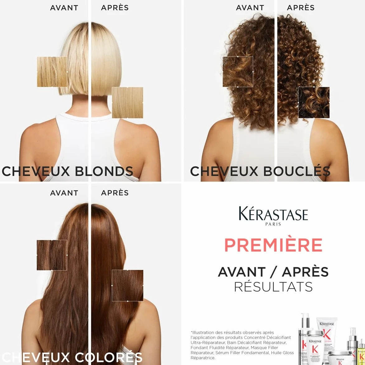 KÉRASTASE Première Routine Ultra-Réparatice Cheveux Abîmés Répare La Fibre En Profondeur Acide Citrique & Glycine Sans Sulfate