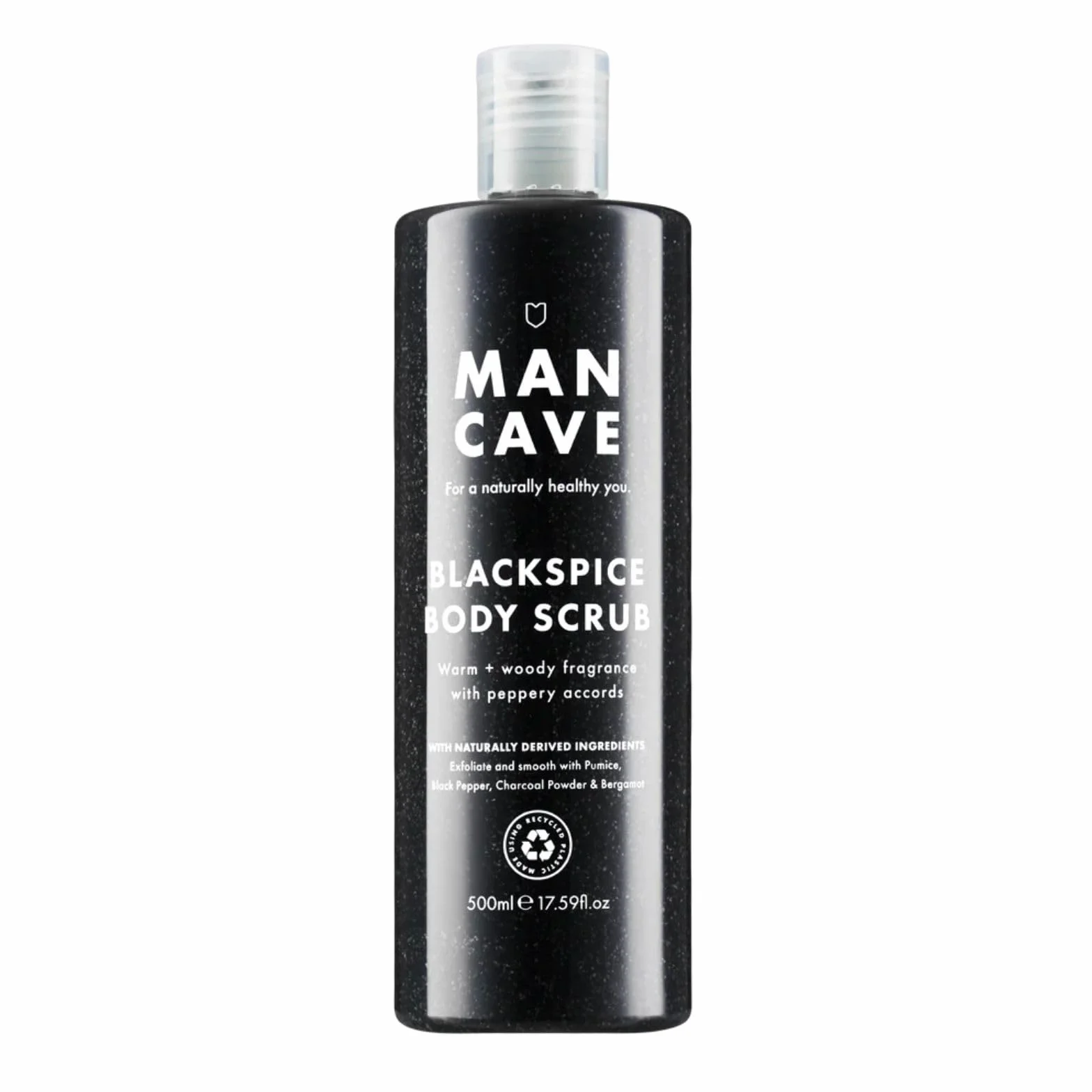 ManCave Blackspice Gommage corporel 500 ml pour homme exfoliant charbon de bois pierre ponce
