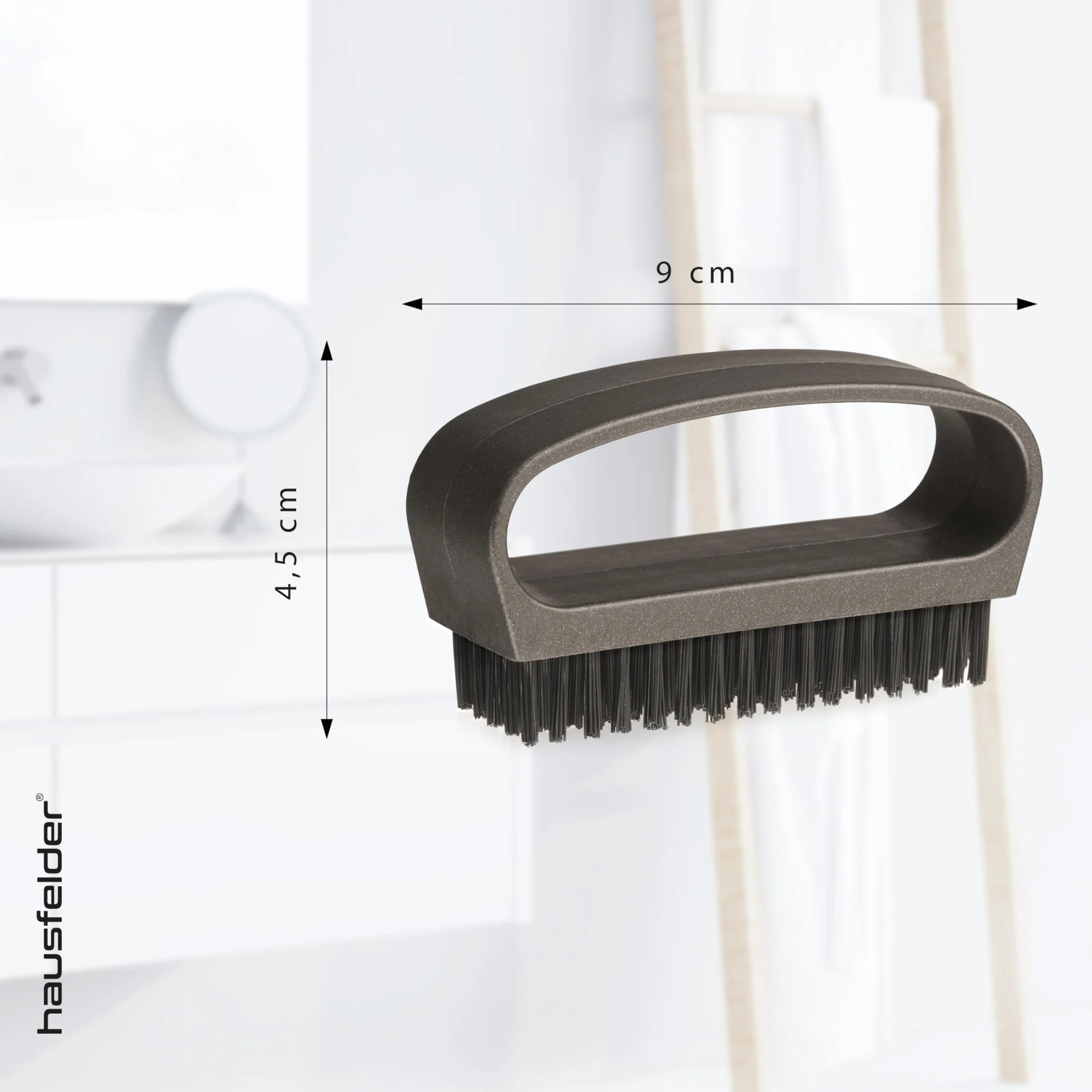Hausfelder brosse à main lot de 4, poils dures, noir anthracite mat