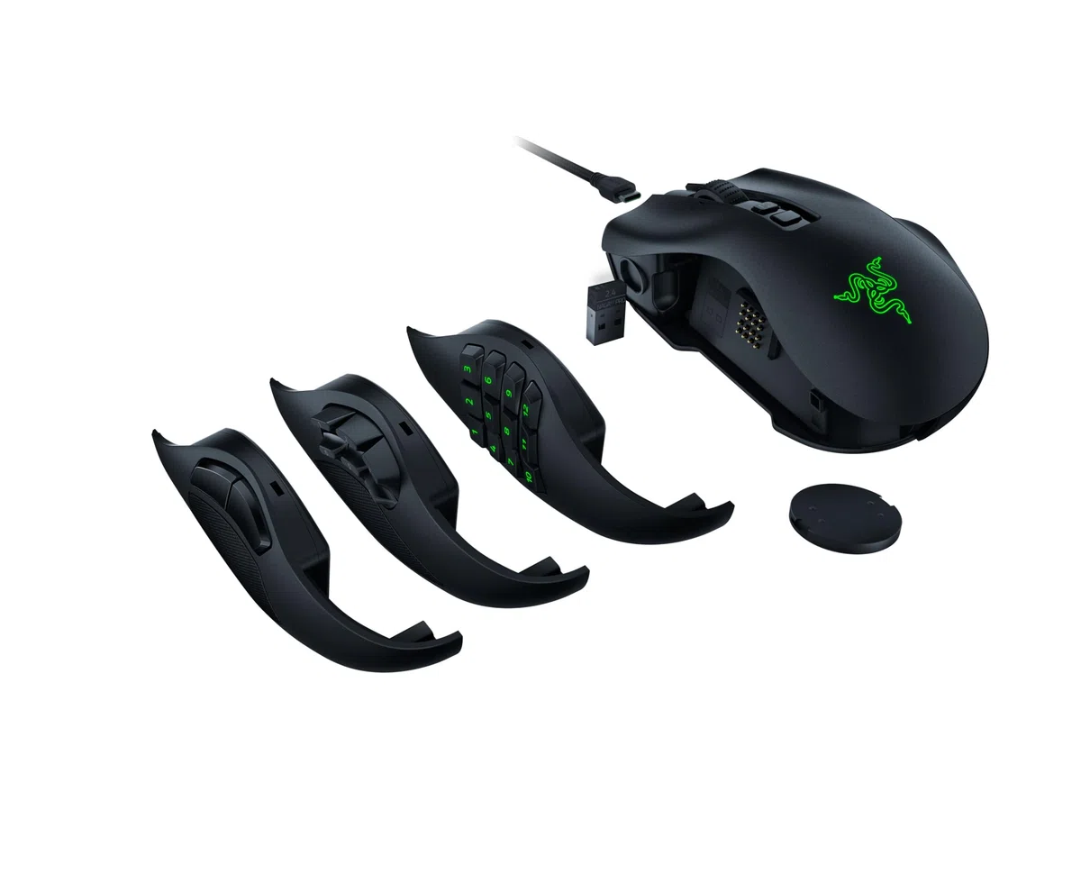 Razer Naga V2 Pro - Souris Gaming sans Fil Noir & Wireless Charging Puck - Module de Charge sans Fil pour Souris compatibles - Noir