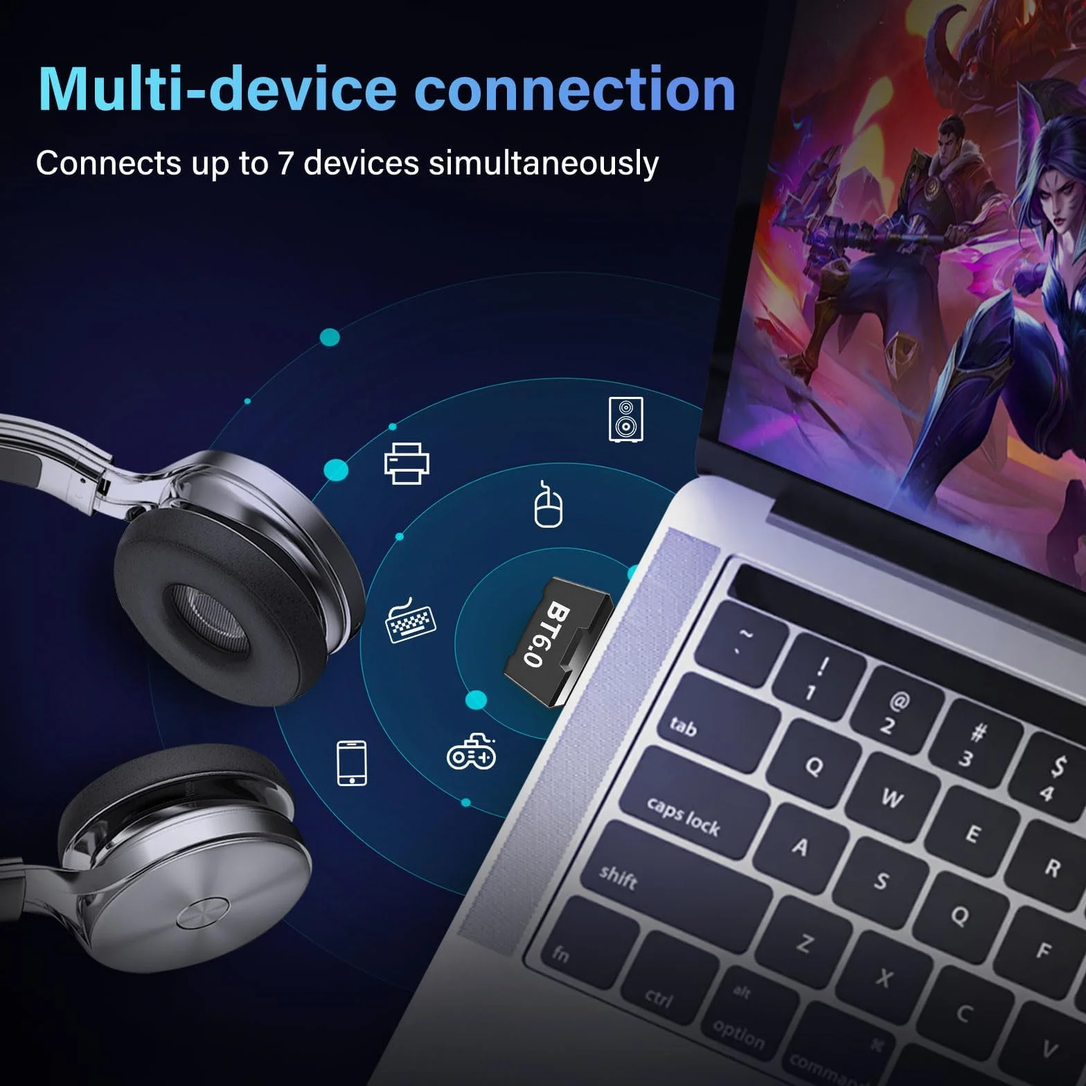 Adaptateur Bluetooth USB 6.0 pour PC Windows 11/10/8.1
