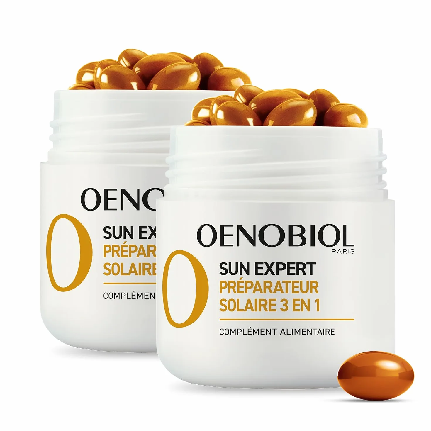 Oenobiol Sun Expert Préparateur Solaire 3-en-1 Triple Action Protection Cellulaire Hâle Intense Anti-Âge Global Complément Alimentaire 2 x 30 Capsules Végétales