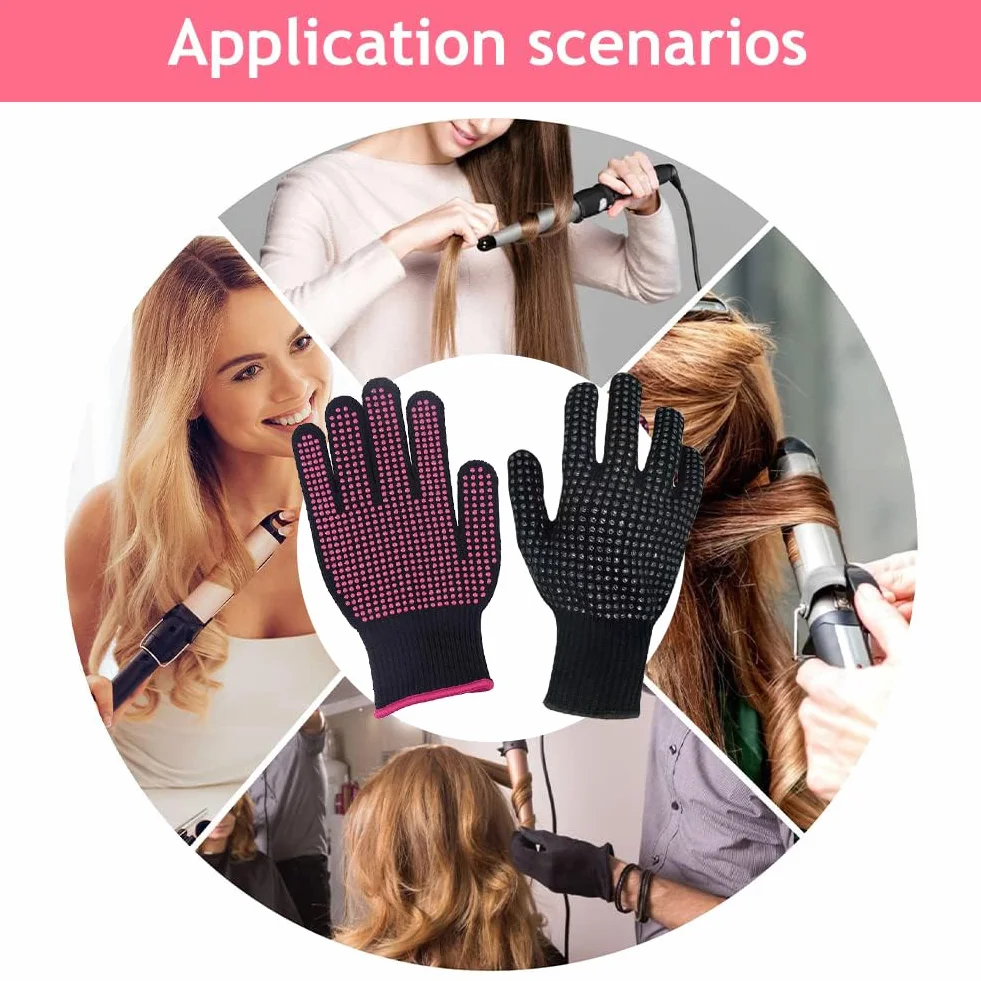 Gants de Coiffure Résistants à la Chaleur 2 Pcs Protection Thermique Professionnels