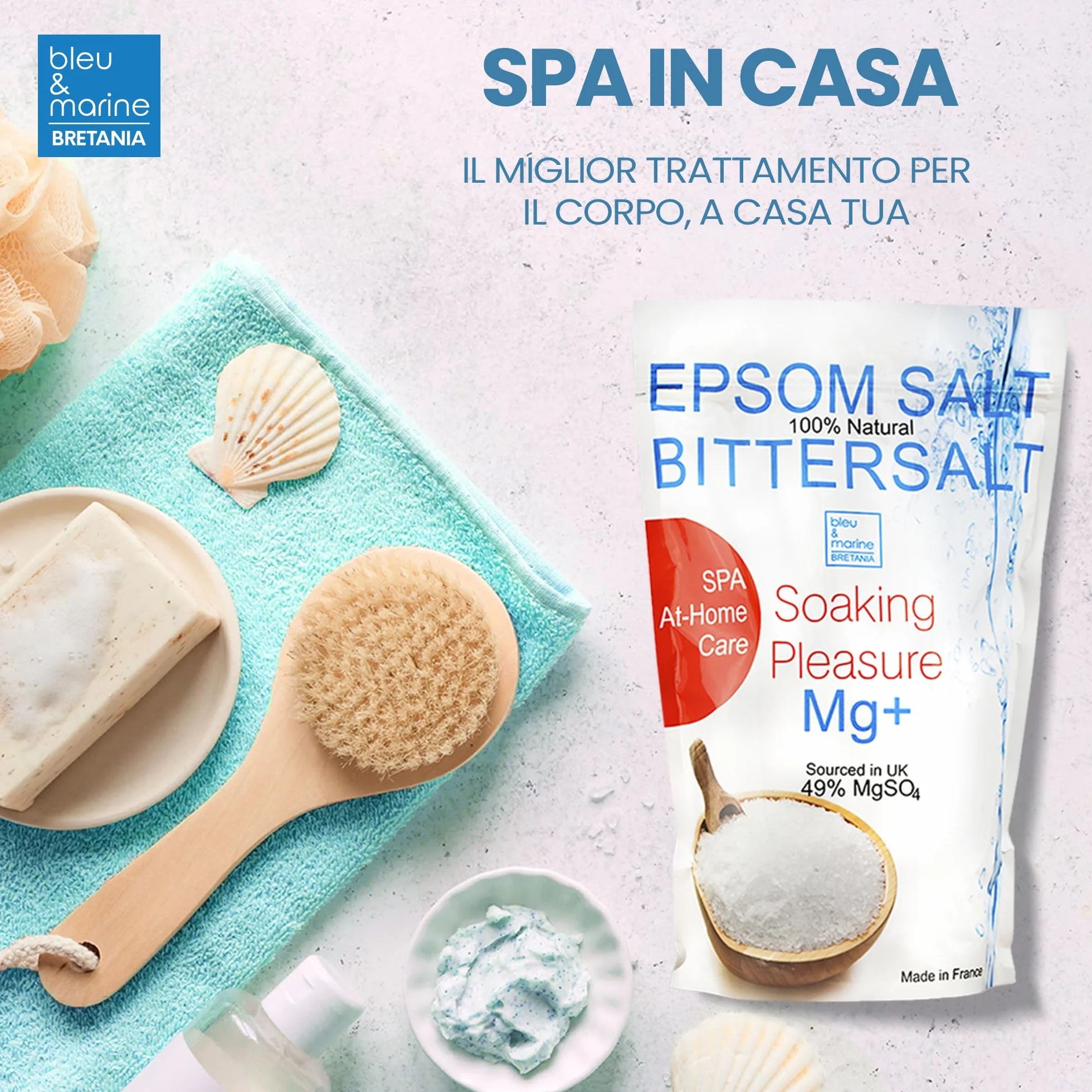 Sels d'Epsom Naturels 2,5 kg pour Bain de Pieds et Gommage