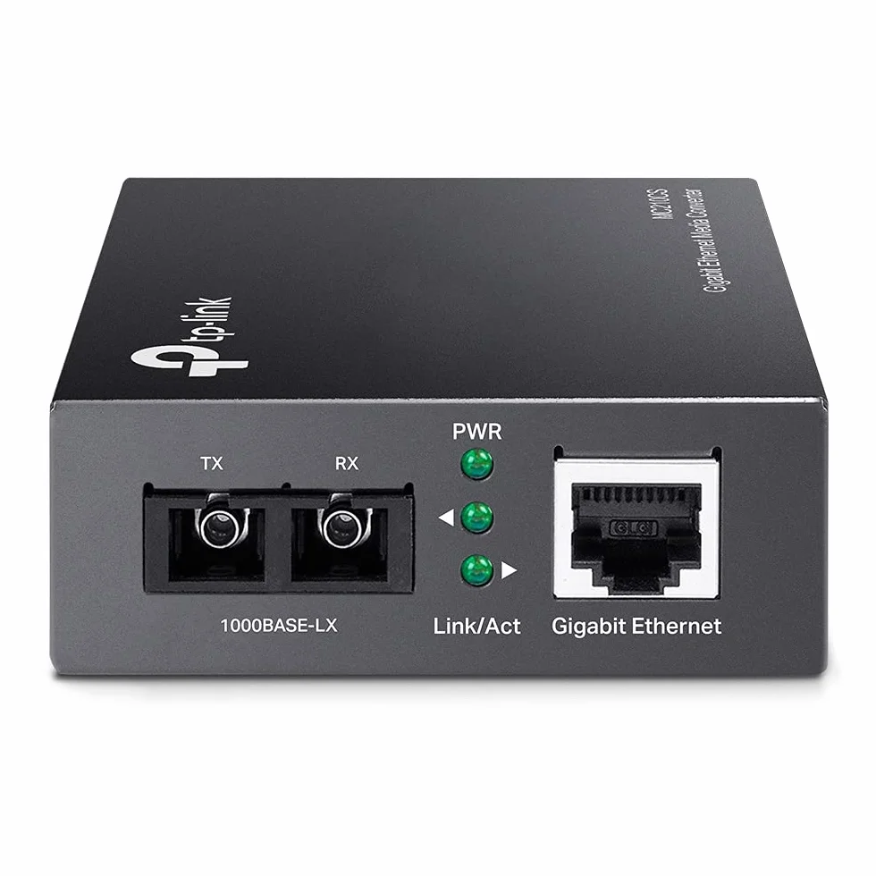 TP-Link Gigabit Single-Mode Media Converter, Complies with IEEE 802.3ab and IEEE 802.3z Extends Fiber Distance Up to 20 km (MC210CS)