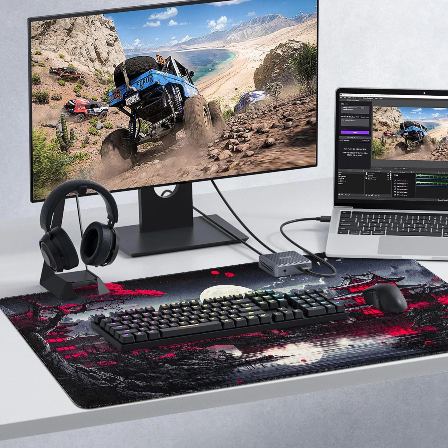 Niviy Tapis de Souris XXL 900x400mm Gamer Mouse Pad Bureau Antidérapant Bords Cousus