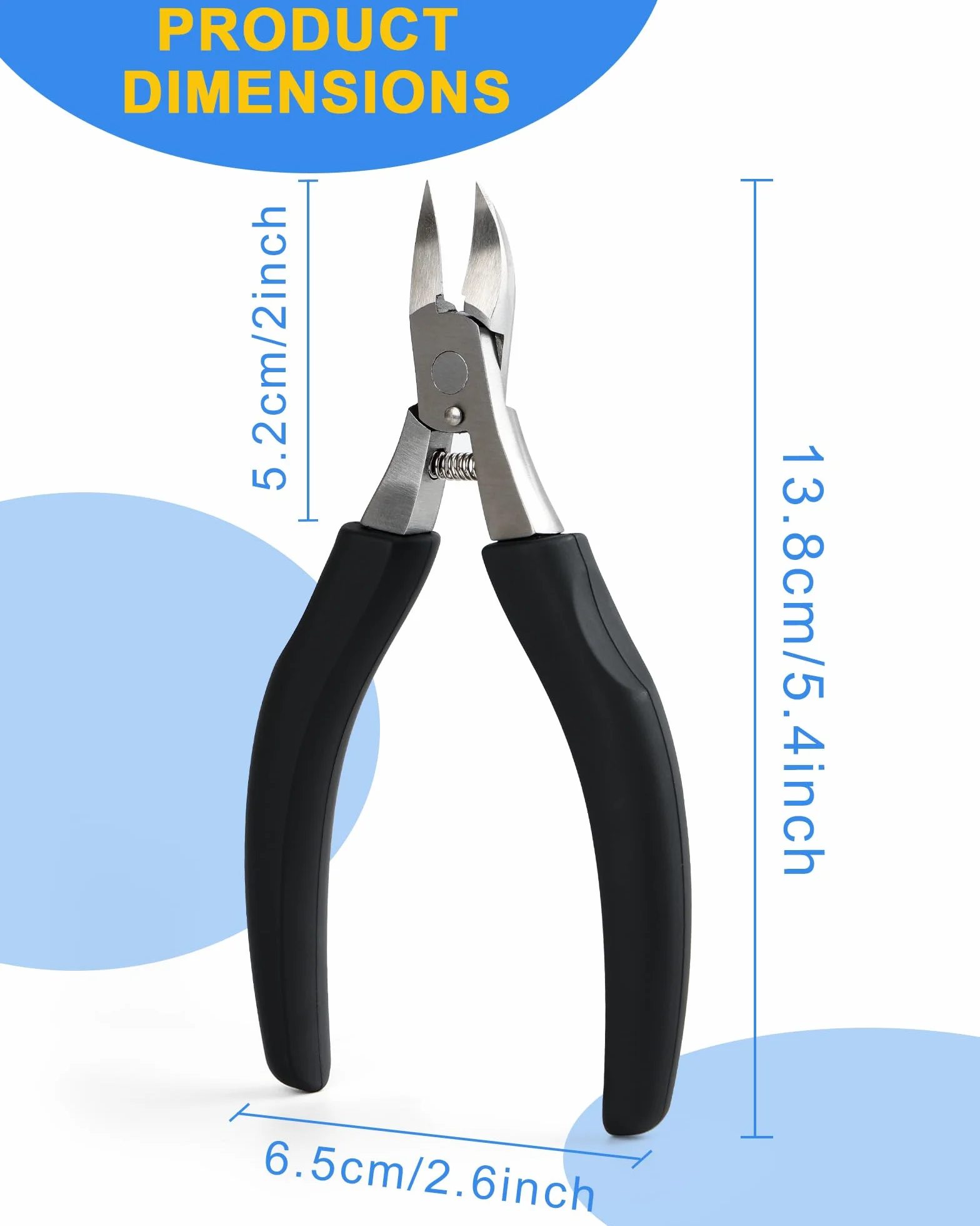 Pince à Ongles Acier Inoxydable, Coupe Ongle Professionnel, Poignée Antidérapante, pour Ongles Incarnés