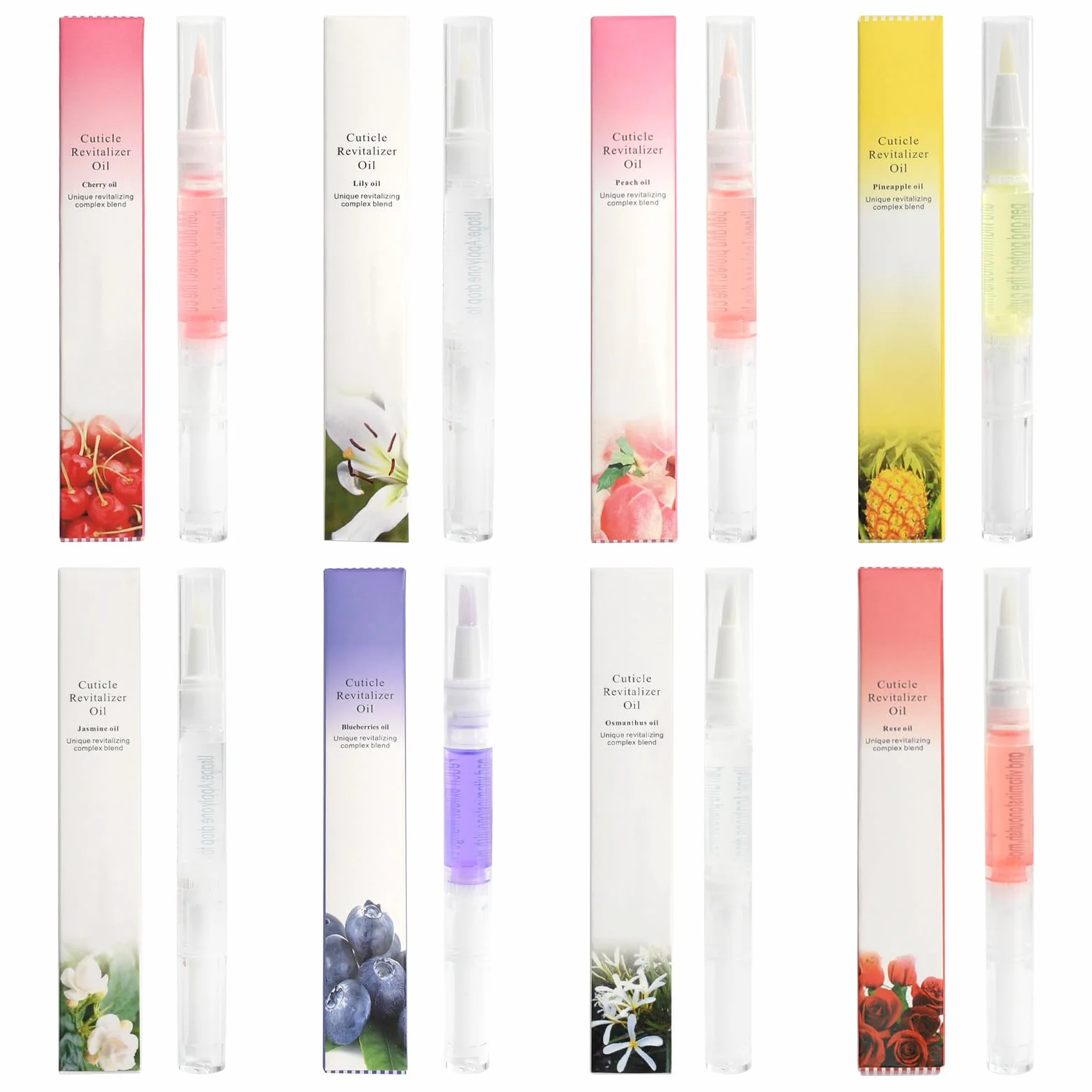 Huile Cuticules Ongles 8 Pièces 3 ml, Extrait Plantes Naturelles pour Ongles Secs Fissurés, 18 x 1.2 cm
