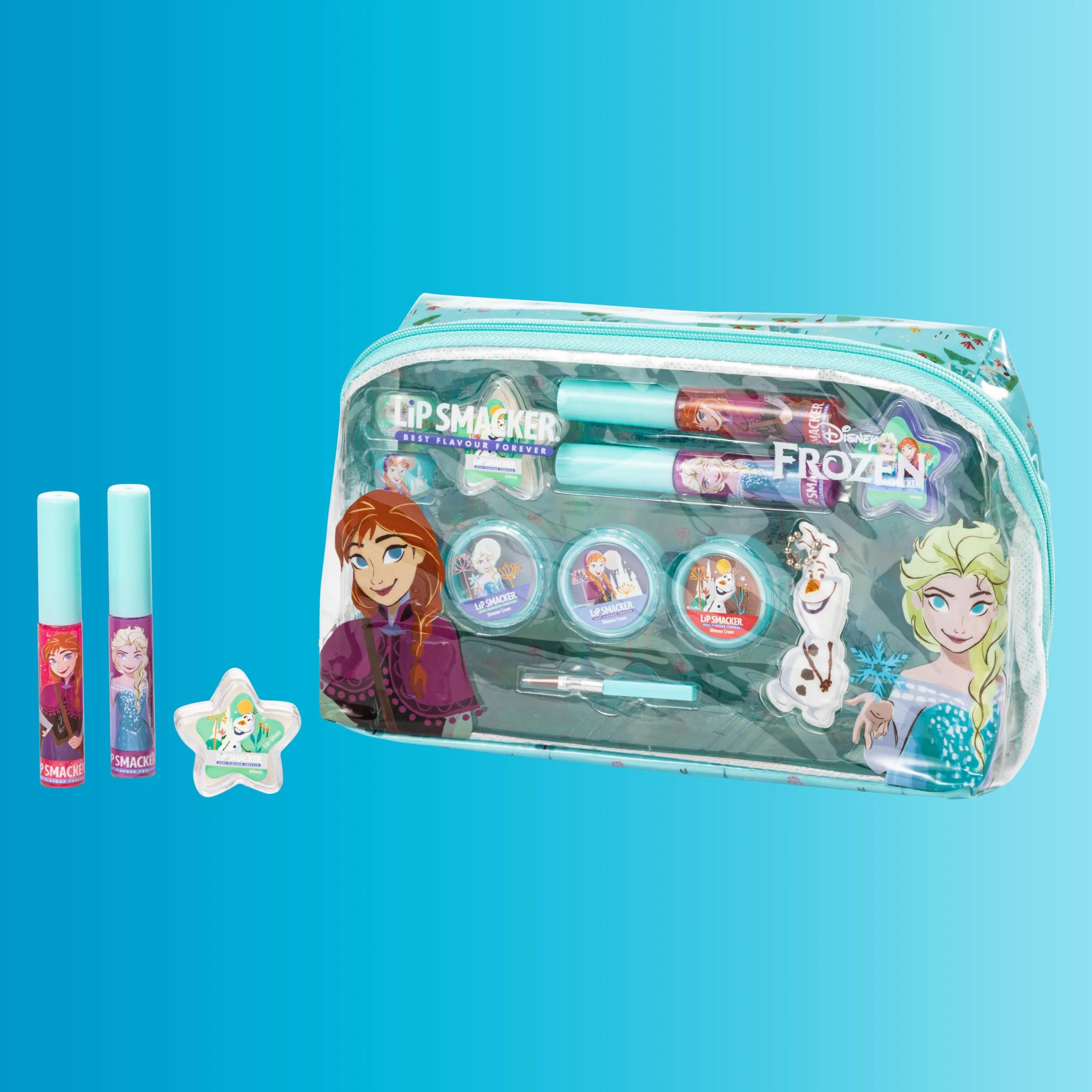 Lip Smacker Frozen Trousse Maquillage Essentielle pour Petite Fille avec Brillant à Lèvres et Ombres à Paupières